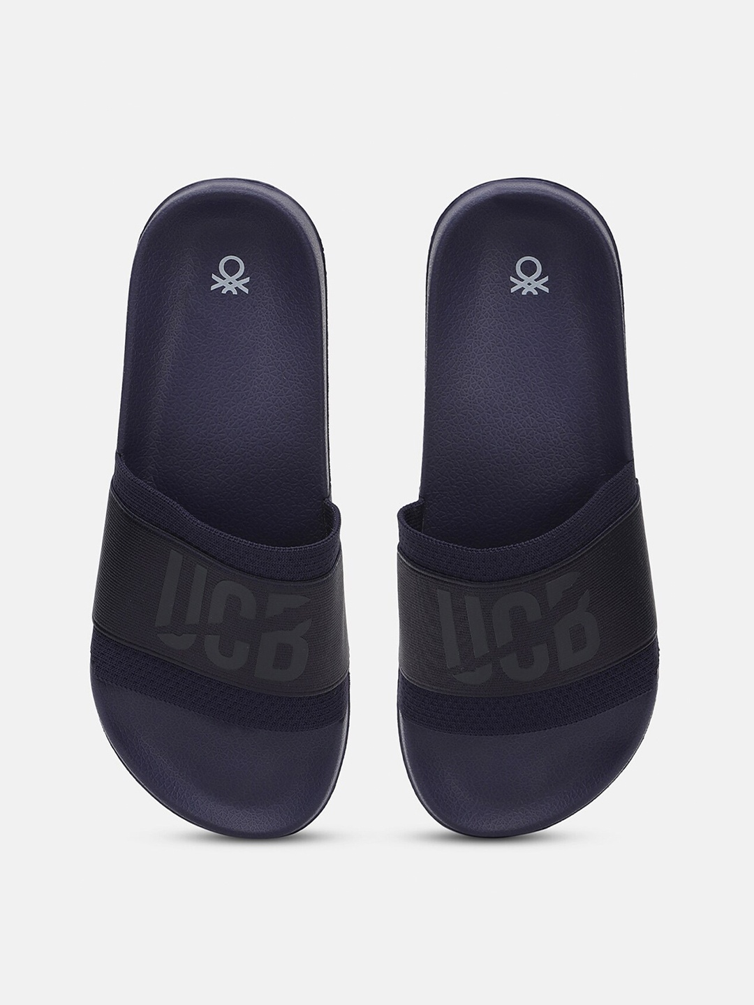 

United Colors of Benetton Women Printed Sliders, Navy blue