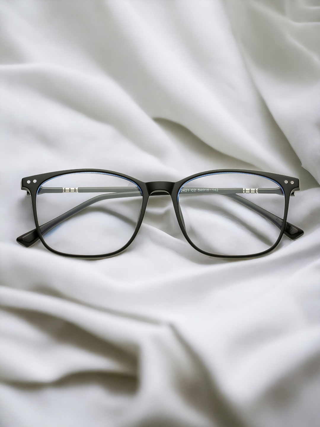 

ROYAL SON Unisex Black Full Rim Square Frames With ard Case