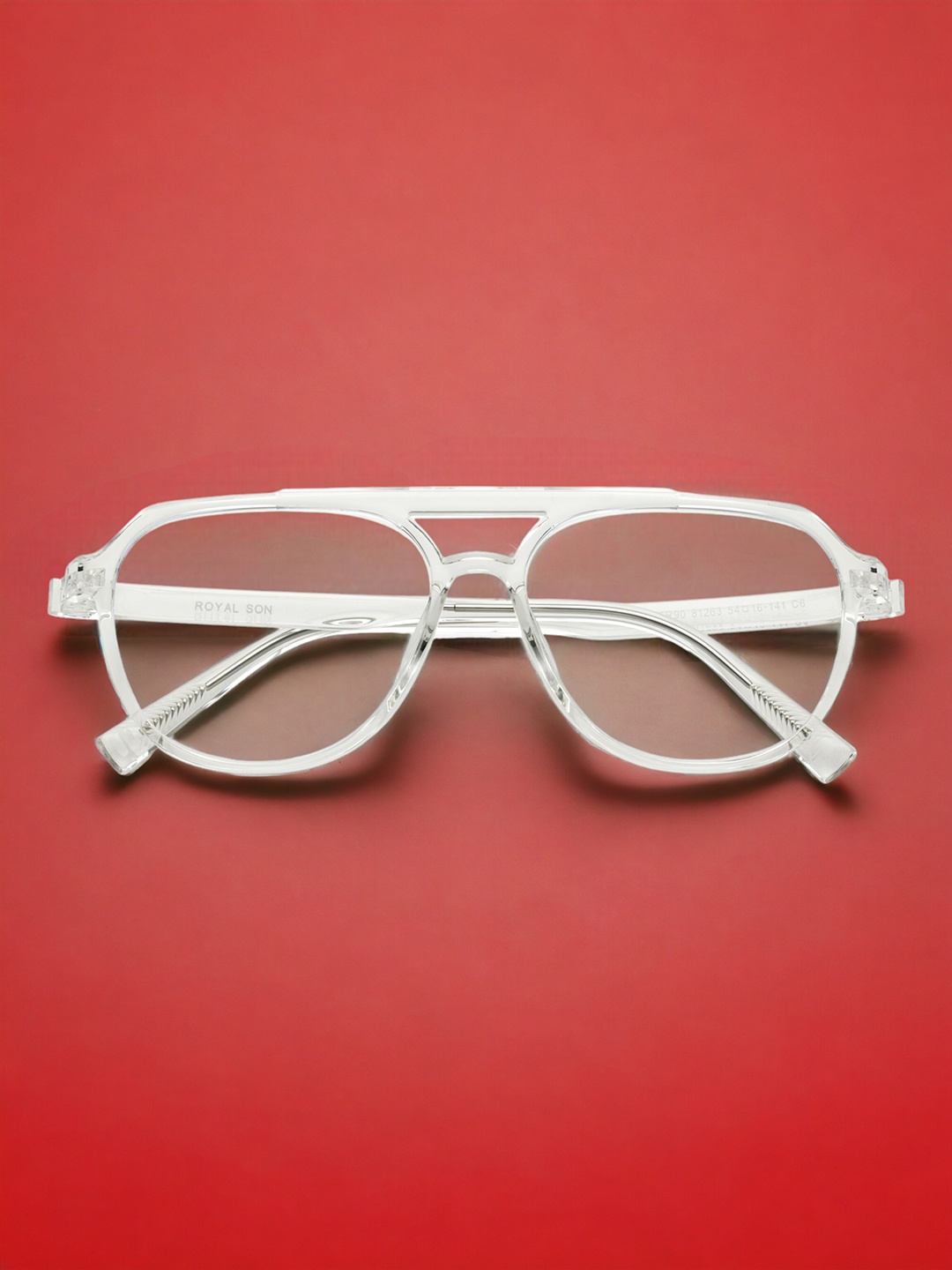 

ROYAL SON Unisex Transparent Full Rim Oversized Frames With Hard Case