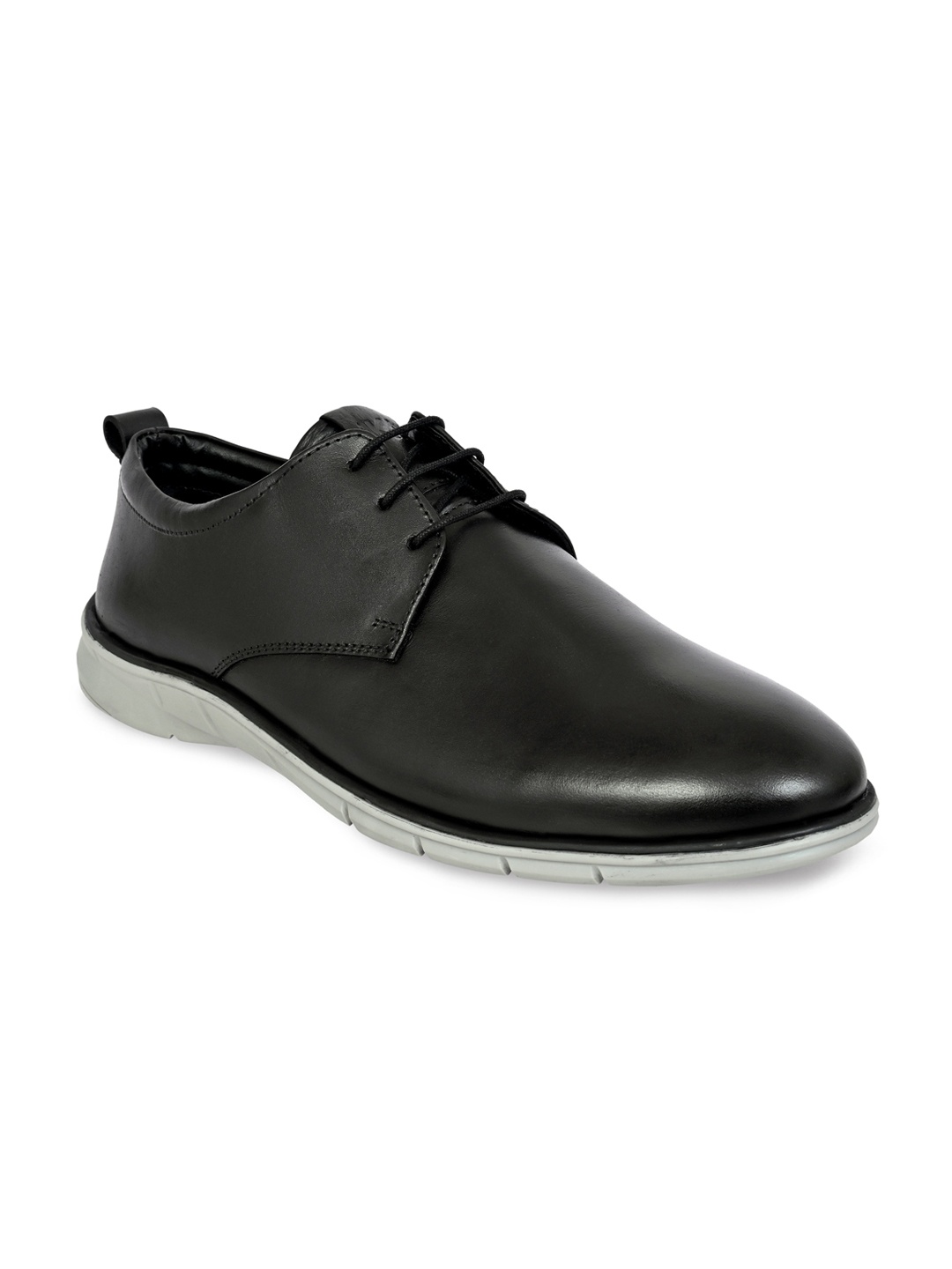 

KICKSFIRE Men Leather Antibacterial Derbys Shoes, Black