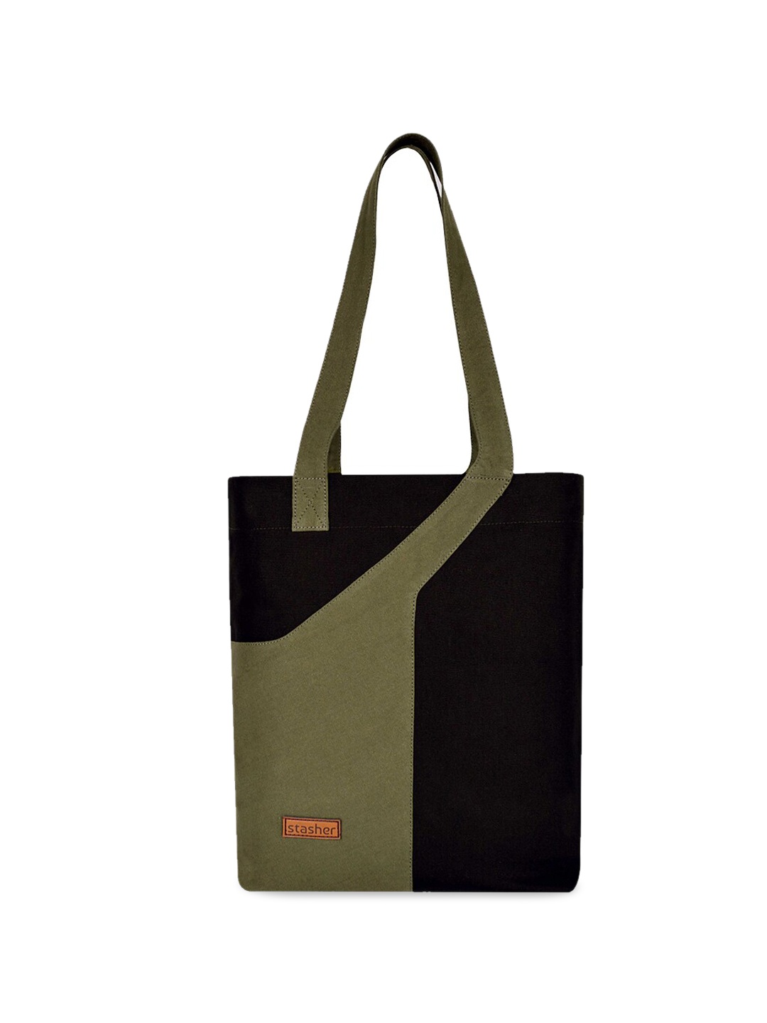 

stasher Colourblocked Shopper Tote Bag, Green