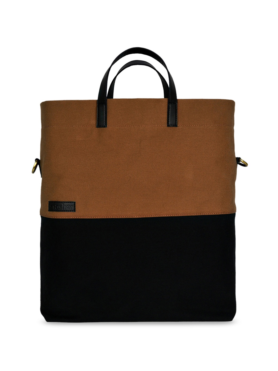 

stasher Colourblocked Oversized Shopper Tote Bag, Brown