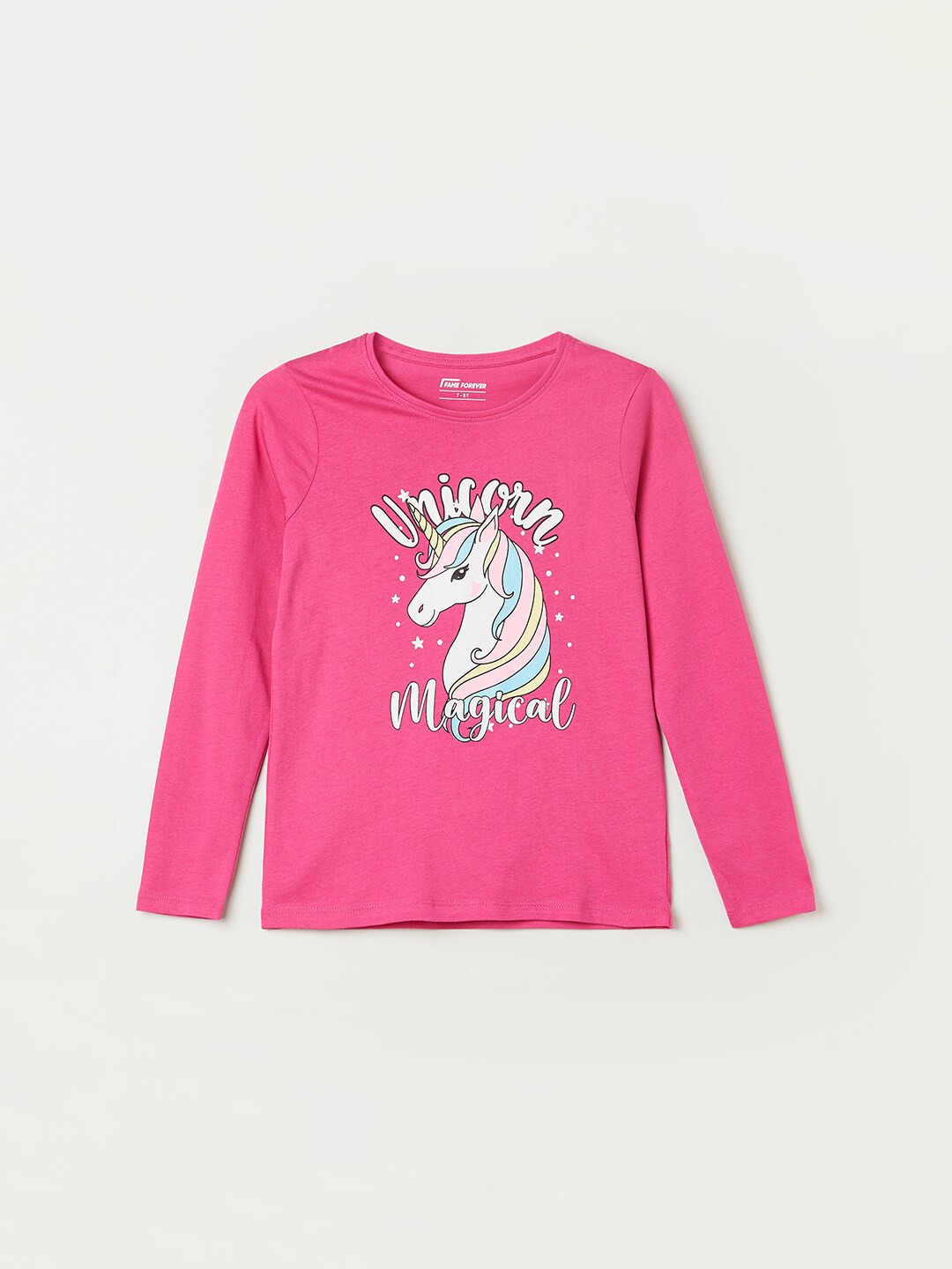 

Fame Forever by Lifestyle Girls Graphic Printed Pure Cotton T-shirt, Pink