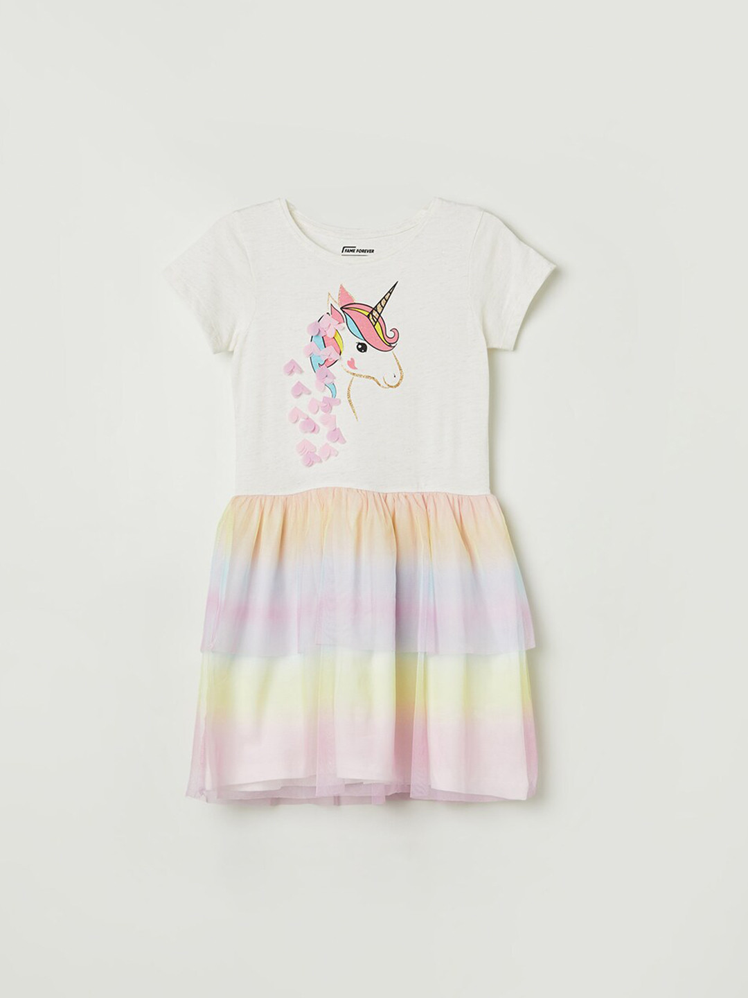 

Fame Forever by Lifestyle Girls Graphic Printed Cotton Fit & Flare Dress, Multi