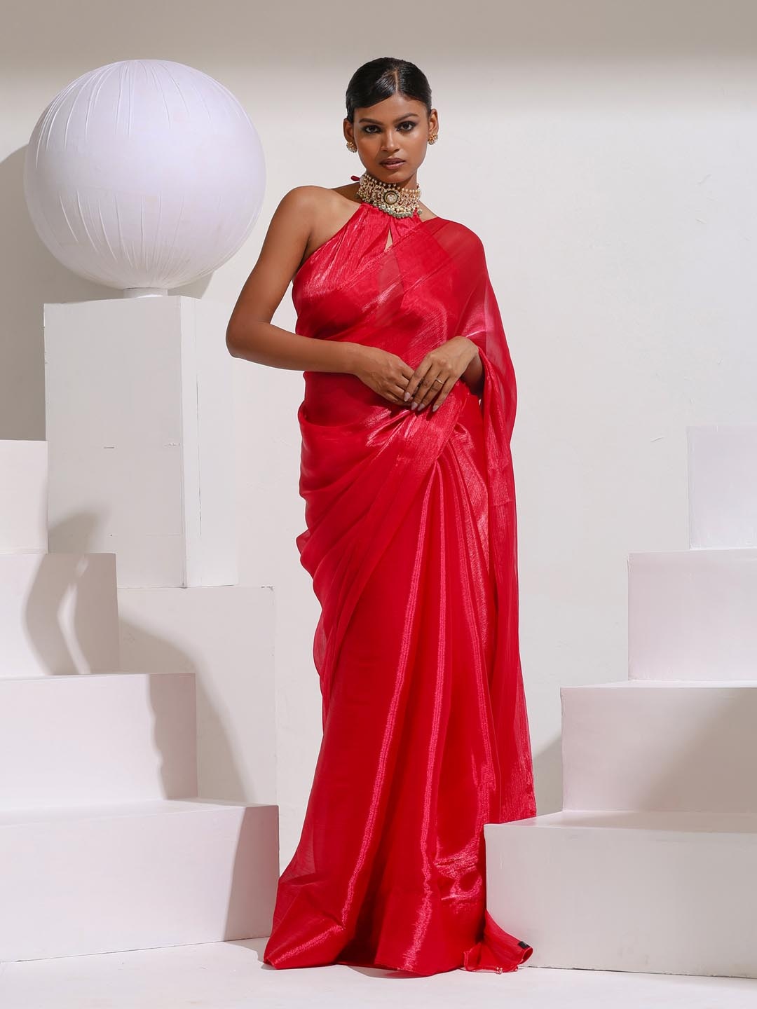 

Swtantra Pure Chiffon Saree, Pink
