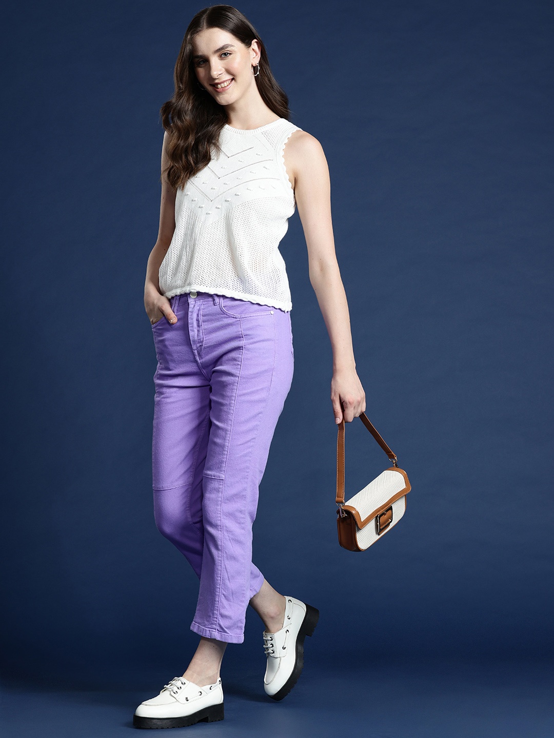 

Mast & Harbour Women Stretchable Jeans, Lavender