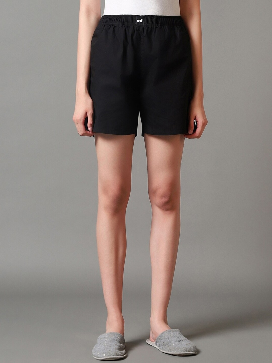 

Bewakoof Women Cotton Shorts, Black