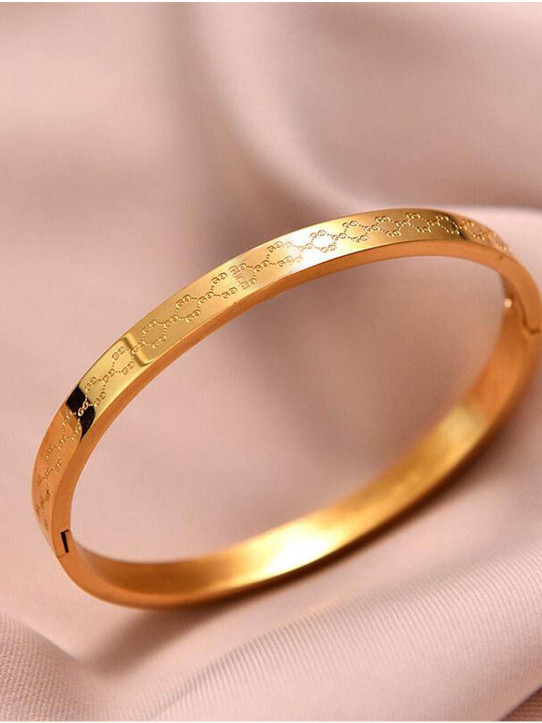 

MYKI Unisex Gold-Plated Stainless Steel Kada Bracelet