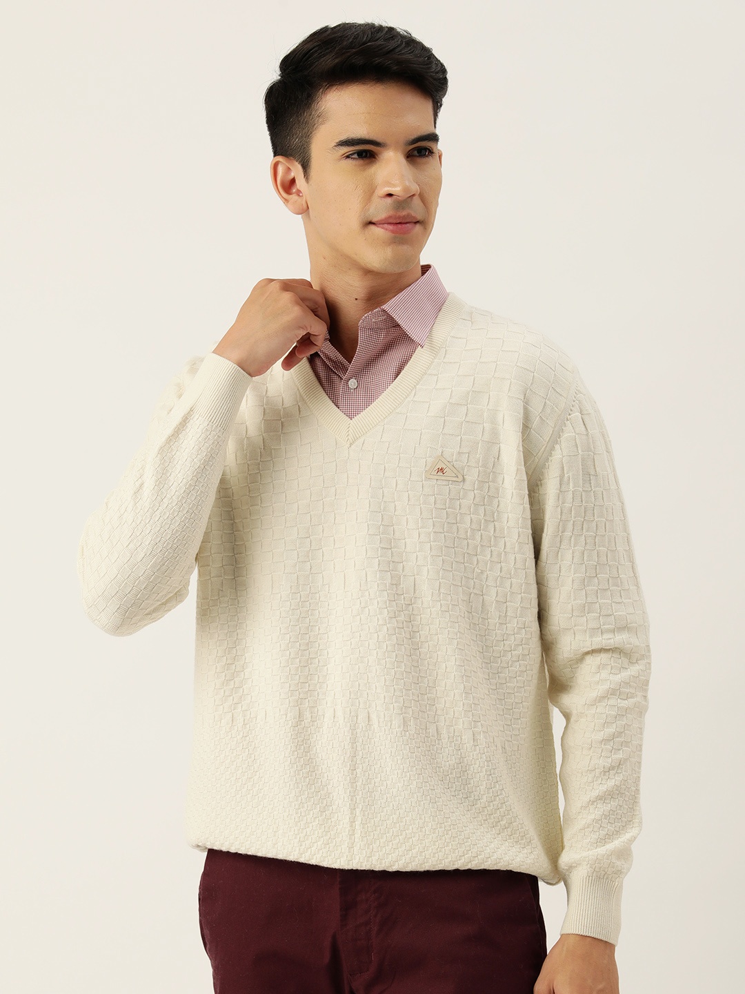 

Monte Carlo Men Basket Weave Pullover, Off white