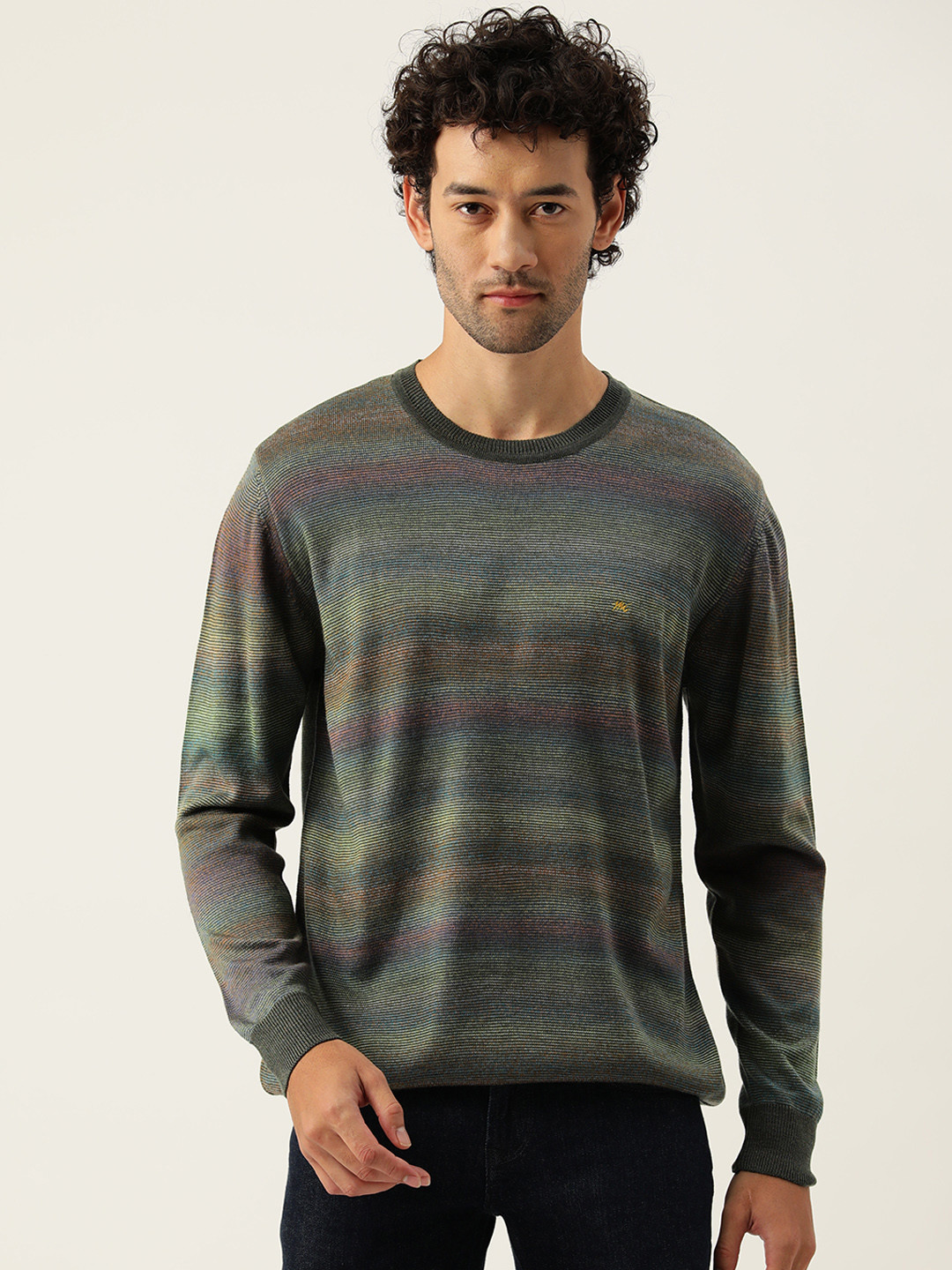 

Monte Carlo Men Striped Pullover, Olive
