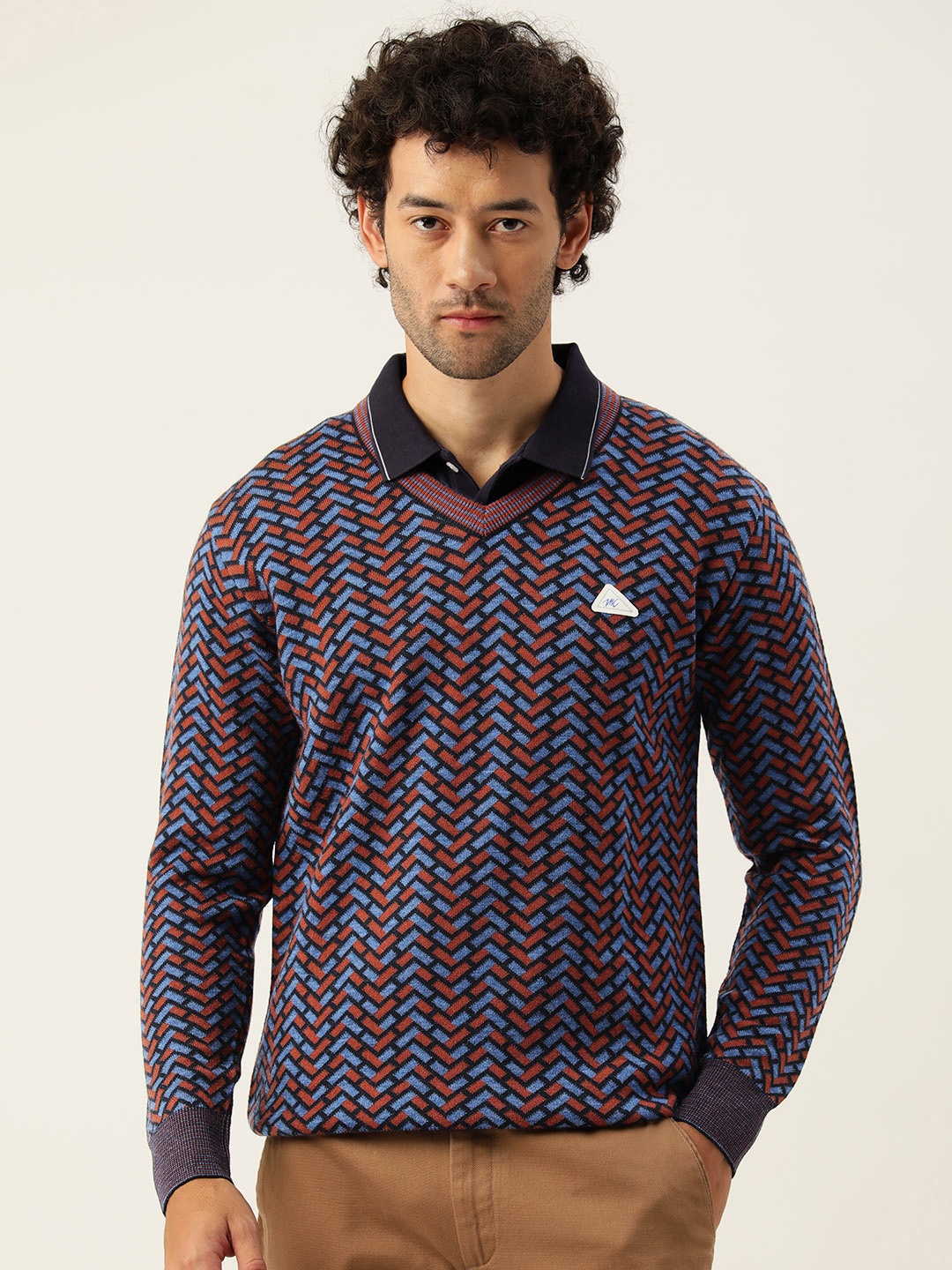 

Monte Carlo Men Self Deisgn Pullover, Brown