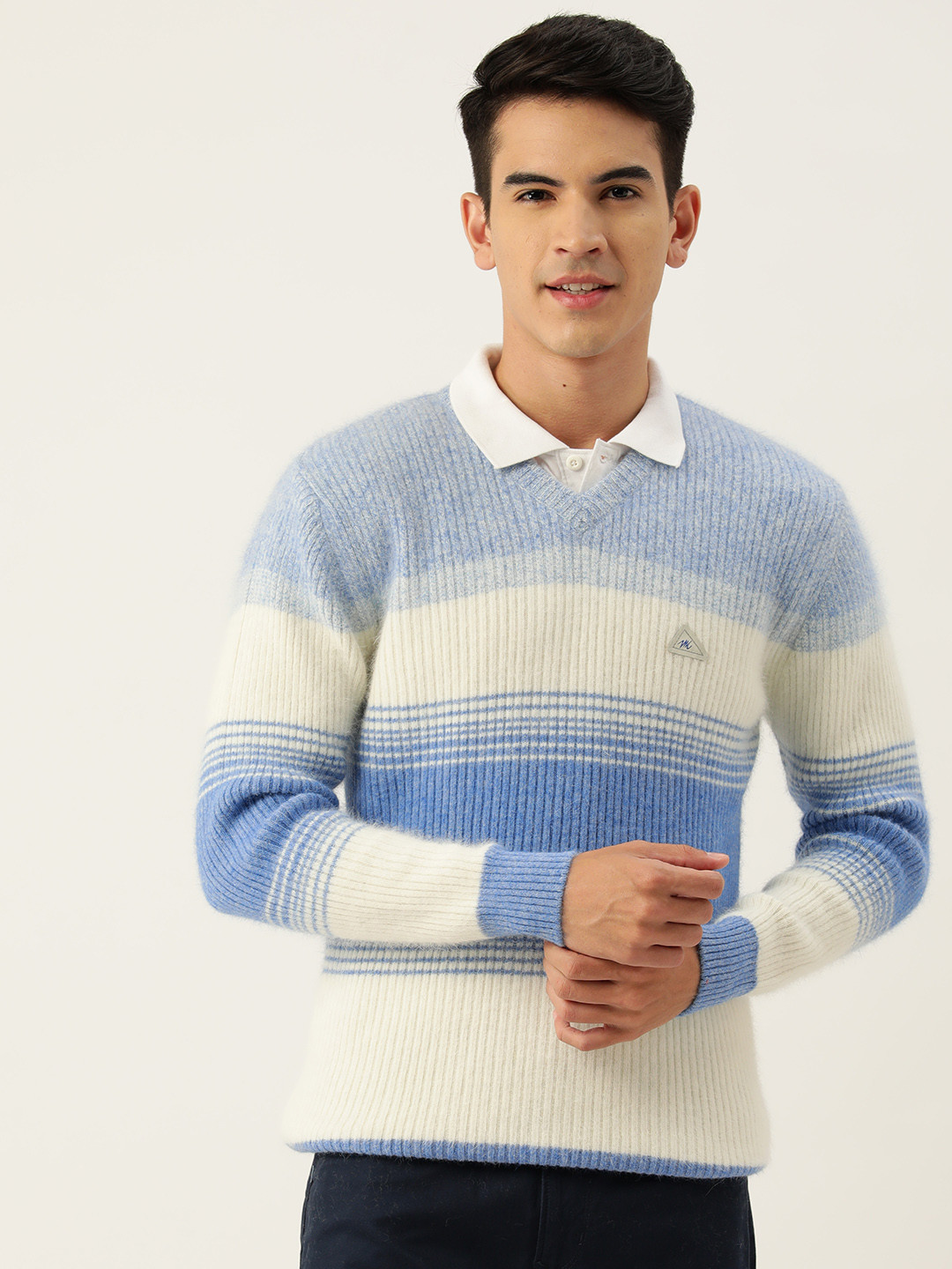 

Monte Carlo Striped Woollen Pullover, Blue