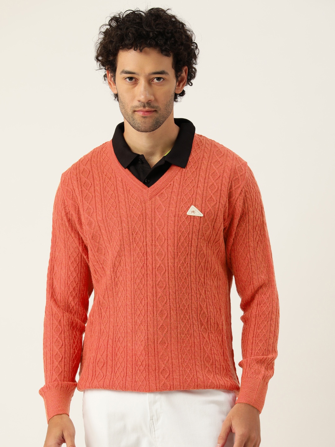 

Monte Carlo Men Orange Woollen Pullover