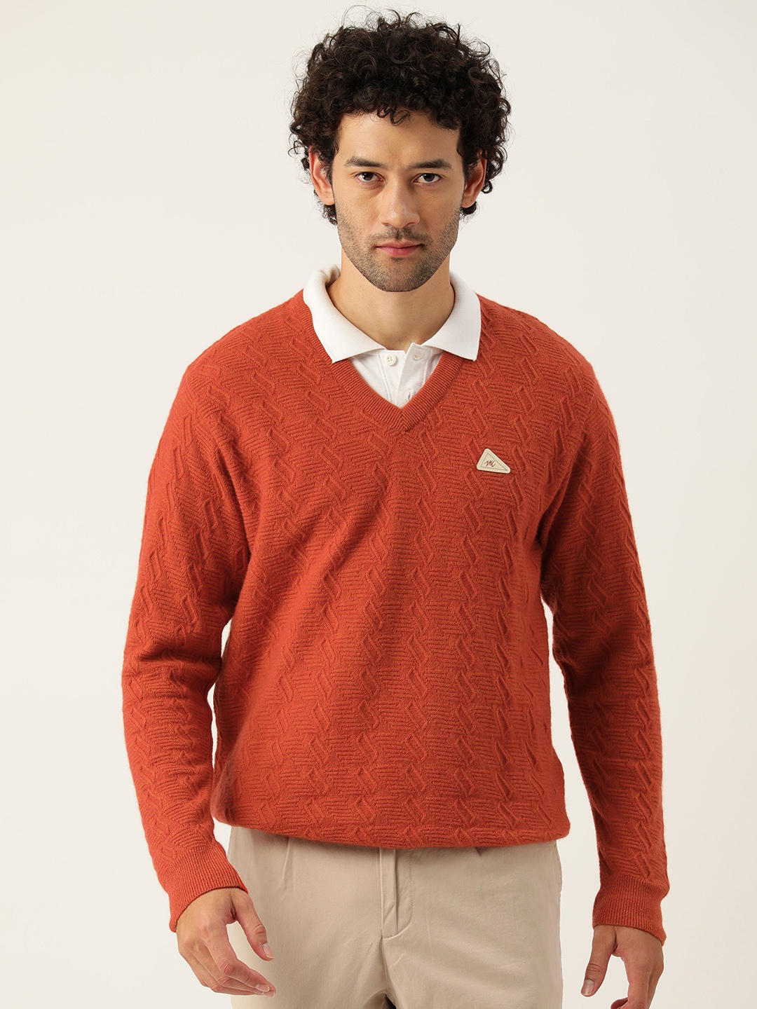 

Monte Carlo Men Orange & Orange Woollen Pullover