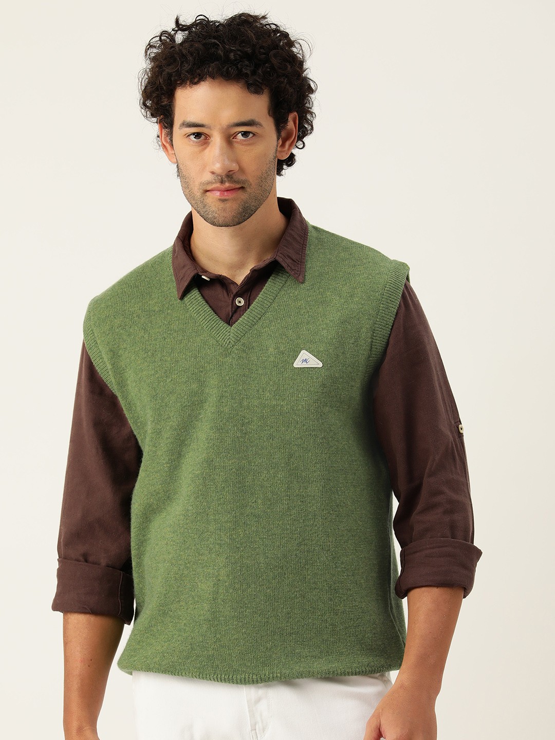

Monte Carlo Men Green Woollen Sweater Vest