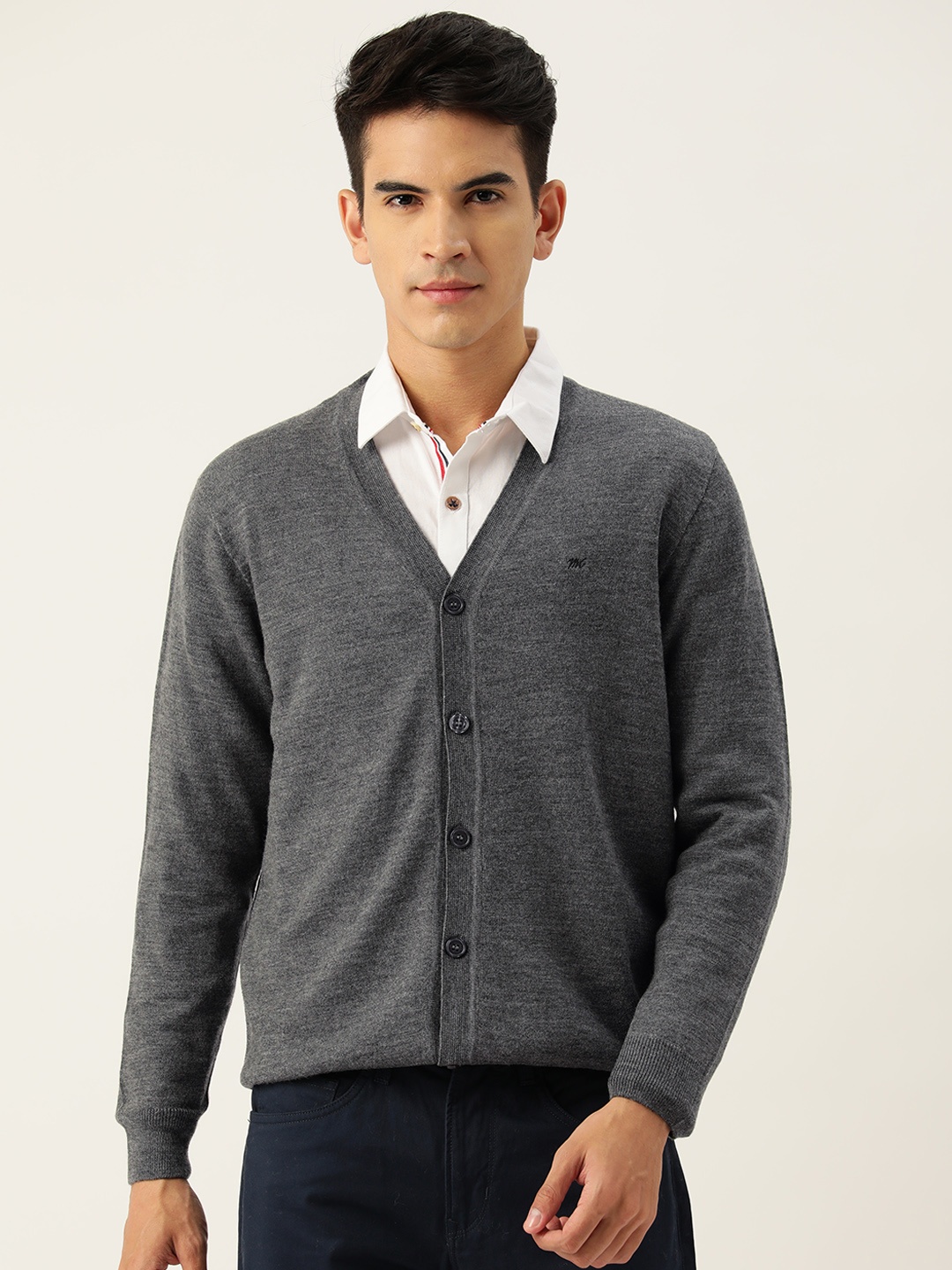 

Monte Carlo Men Woollen Cardigan, Grey