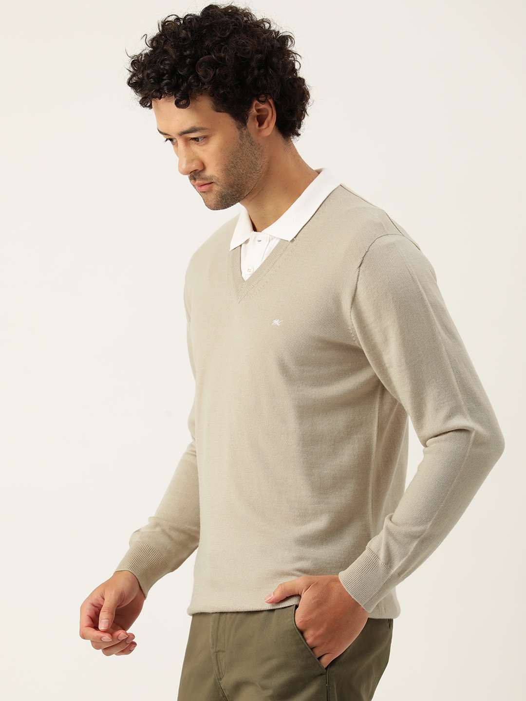 

Monte Carlo Men Beige Woollen Pullover