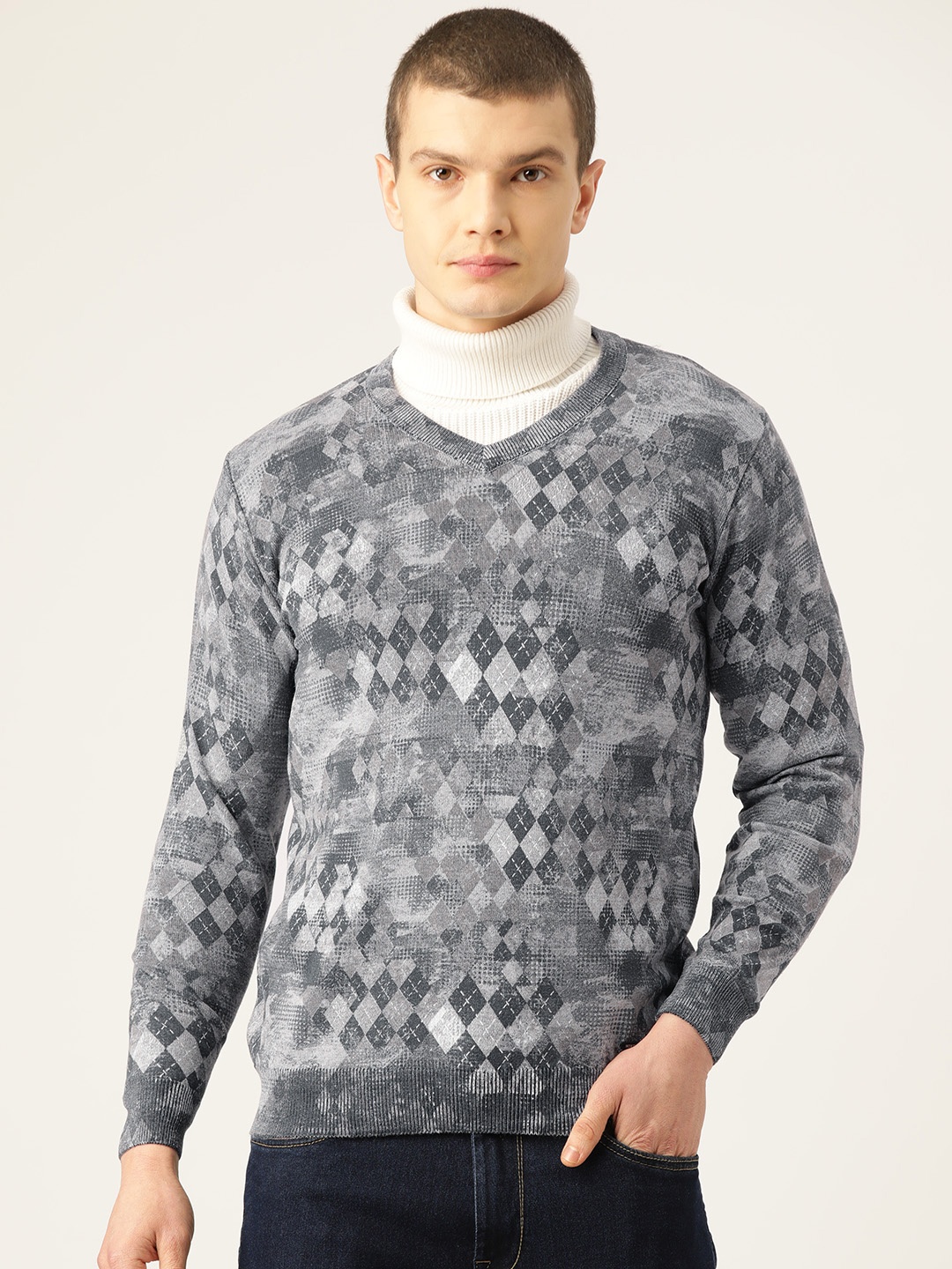 

Monte Carlo Men Argyle Pullover, Grey