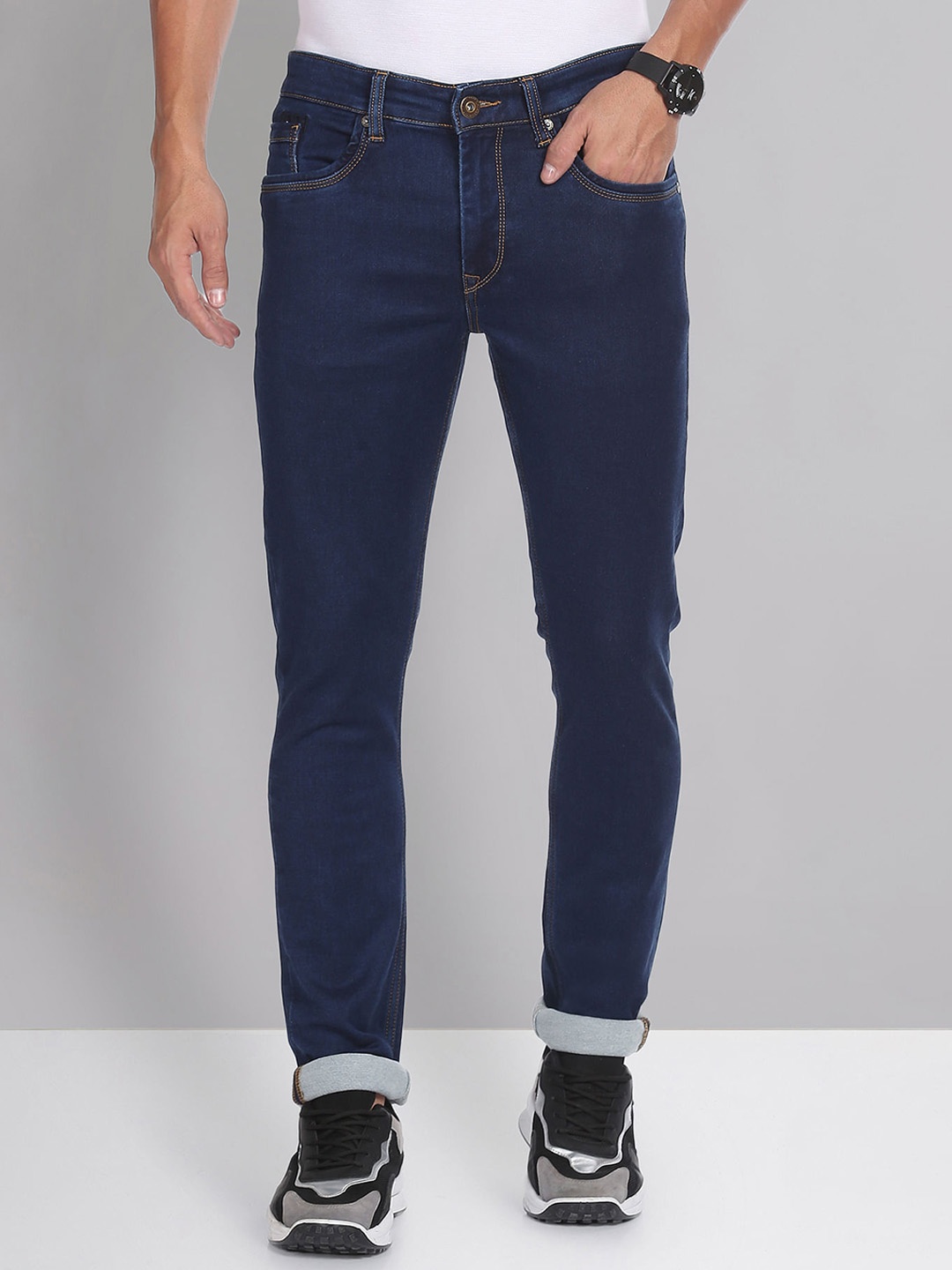 

AD By Arvind Men Mid-Rise Skinny Fit Stretchable Jeans, Blue