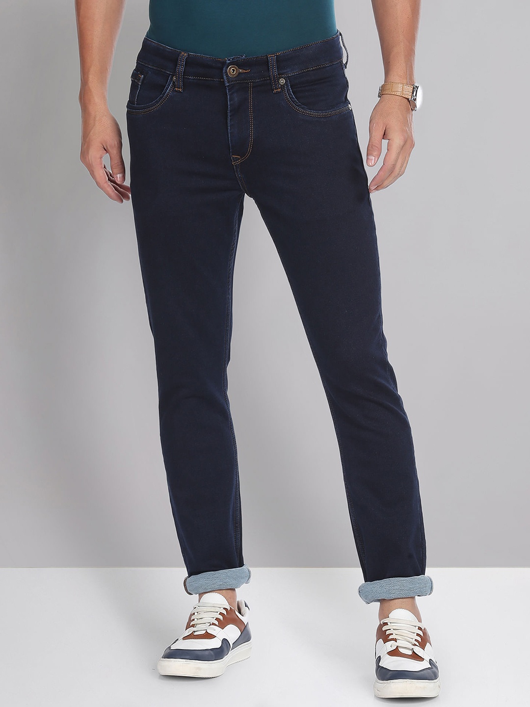 

AD By Arvind Men Mid-Rise Slim Fit Stretchable Jeans, Blue