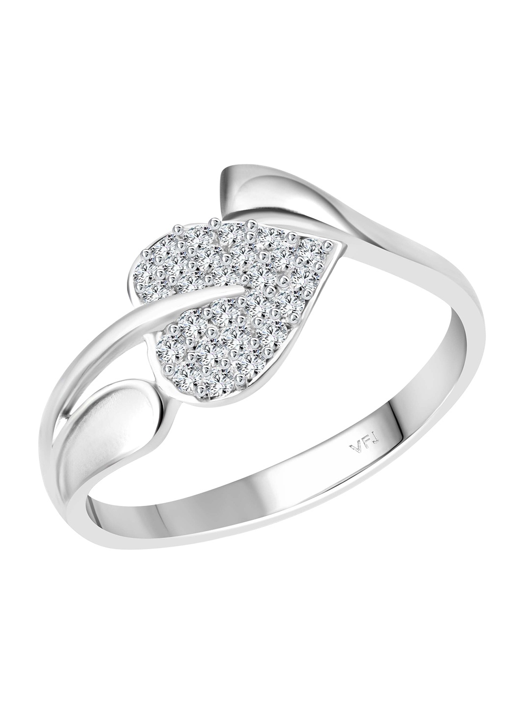 

Vighnaharta Rhodium-Plated CZ-Studded Finger Ring, Silver
