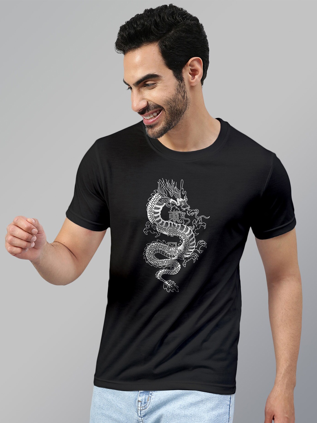 

FTX Graphic Printed Regular Fit Casual T-shirt, Black