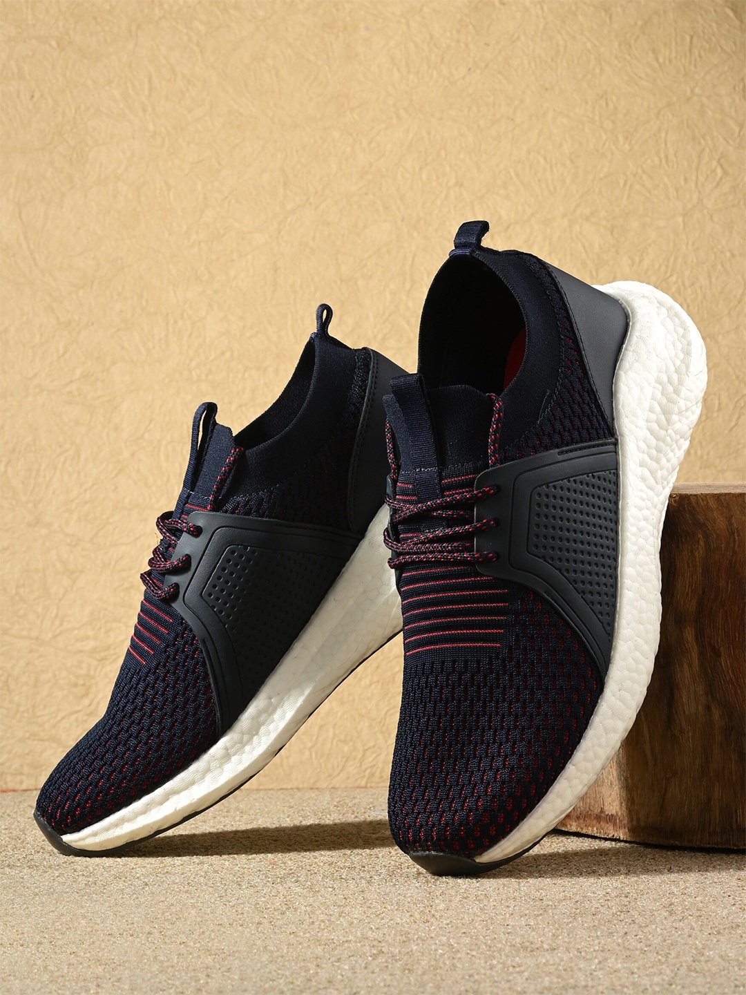 

OFF LIMITS Men Mesh Running Lace-Up Shoes, Navy blue