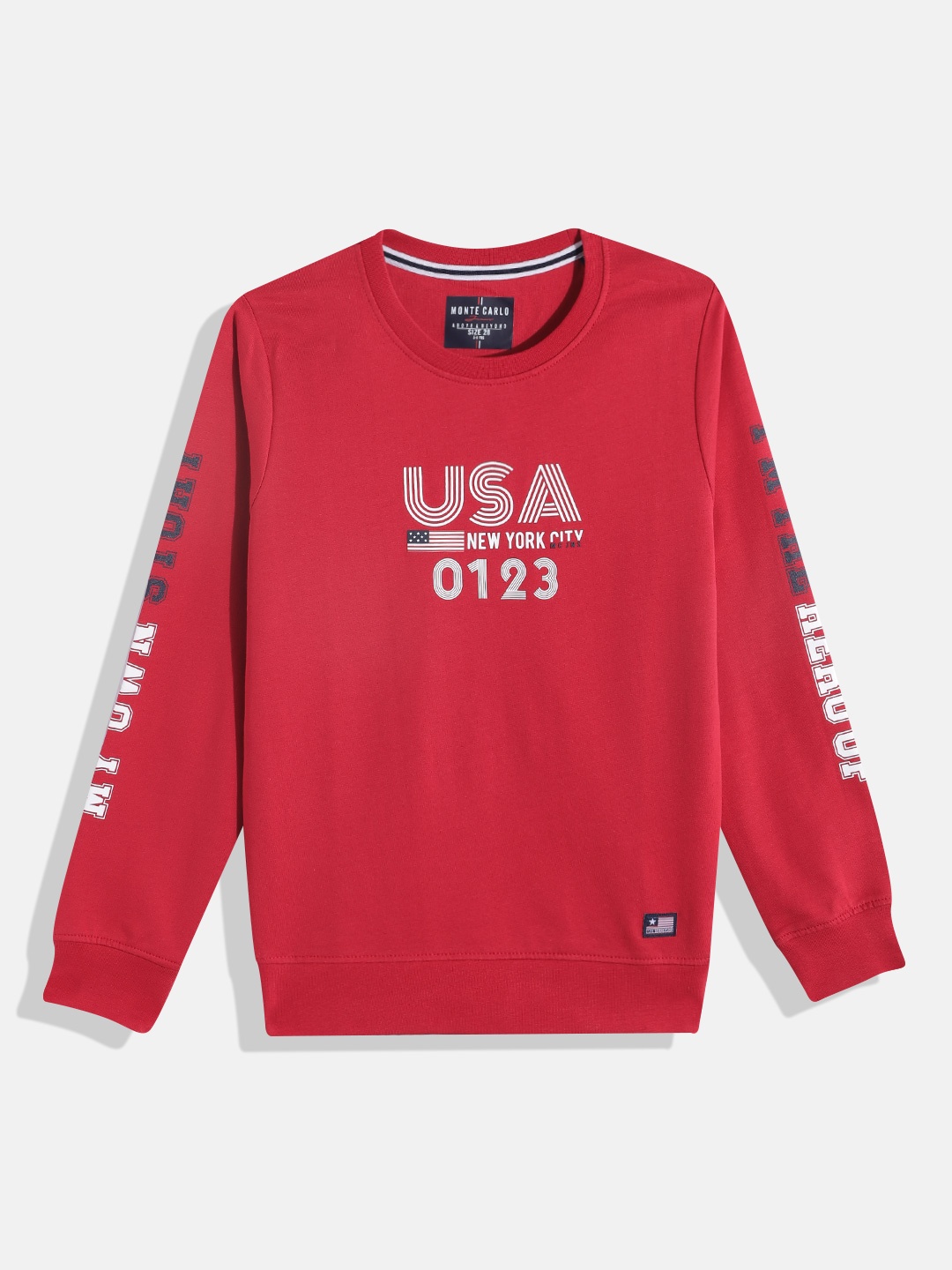 

Monte Carlo Boys Typography Printed Sweatshirt, Red