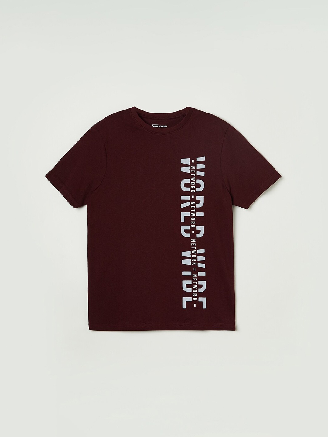 

Fame Forever by Lifestyle Boys Typography Printed Pure Cotton T-shirt, Red