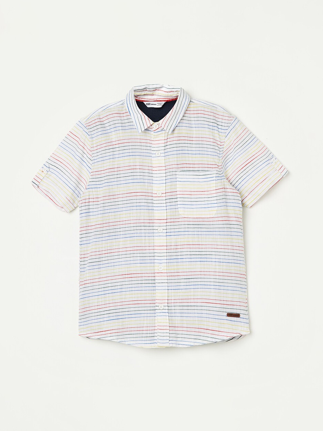 

Fame Forever by Lifestyle Boys Striped Pure Cotton Casual Shirt, White