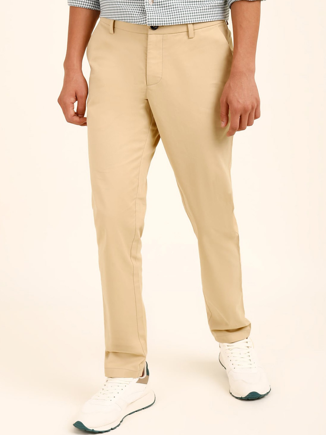 

Andamen Men Ultra Cotton Chinos Trousers, Beige