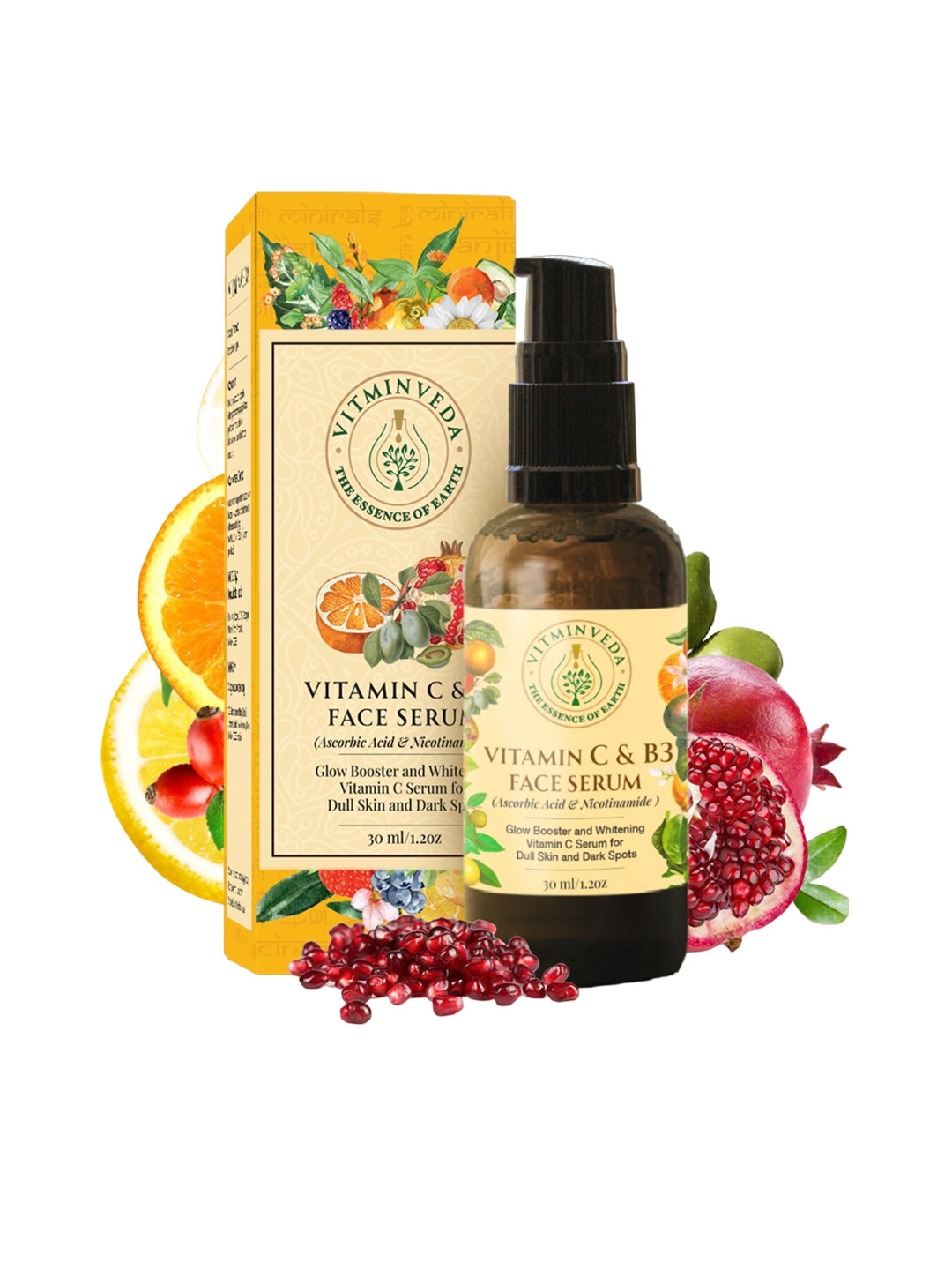

VITMINVEDA Vitamin C & B3 Face Serum for Natural Glow - 30ml, Orange