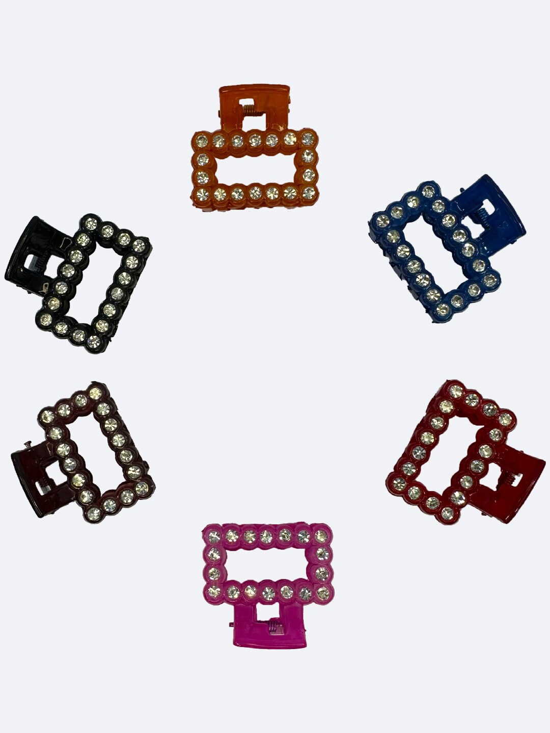 

FCK-3 Set of 6 Embellished Claw Clip, Black