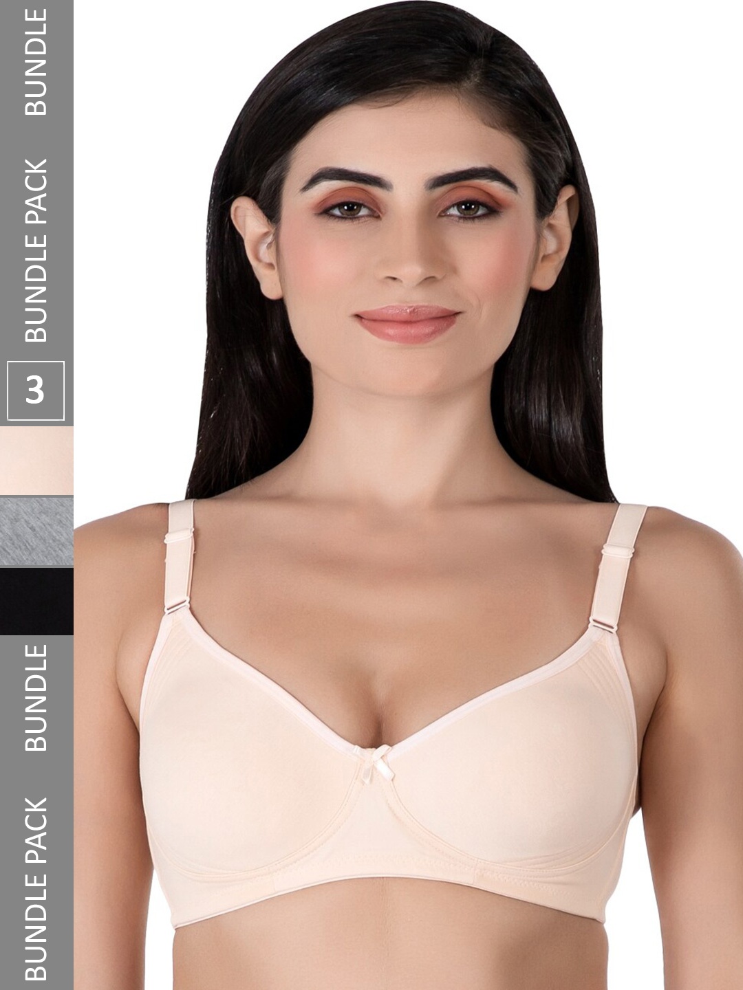 

Eve's Beauty Pack Of 3 Assorted Seamless Medium Coverage Every Day Bra With Side Shaper