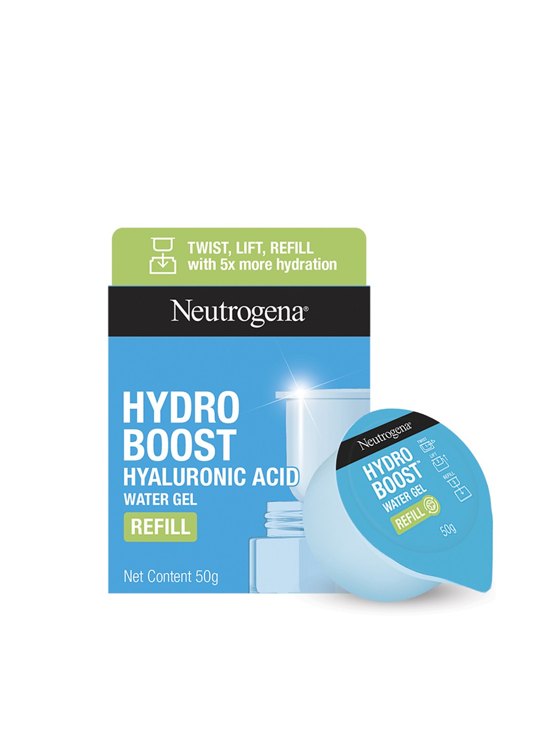 

Neutrogena Hydro Boost Hyaluronic Acid Water Gel Face Moisturiser Refill - 50g, Blue