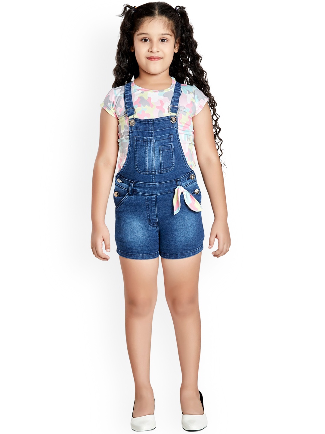 

Peppermint Girls Denim Dungarees, Navy blue