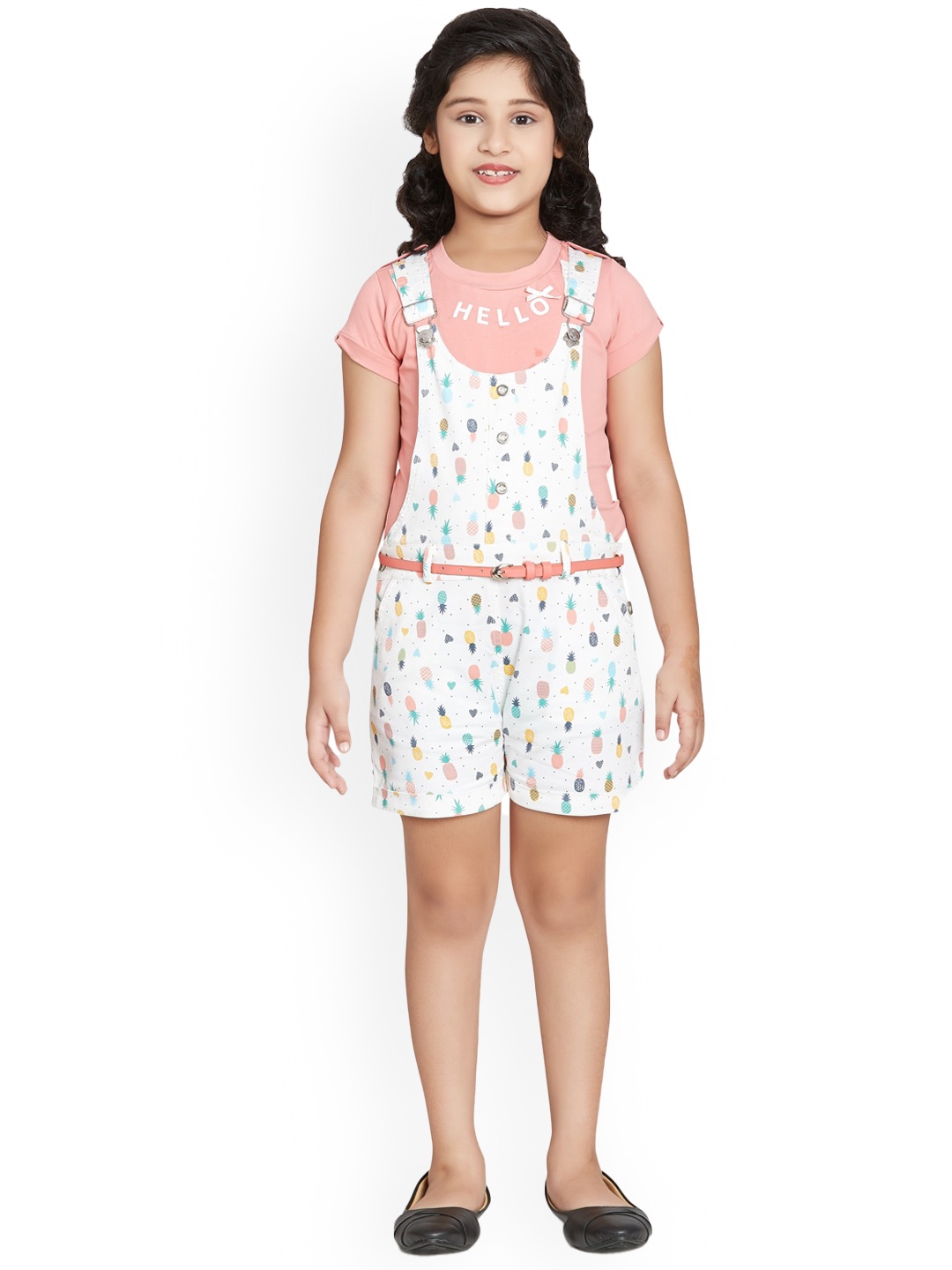 

Peppermint Girls Conversational Printed Straight-Leg Dungarees, White