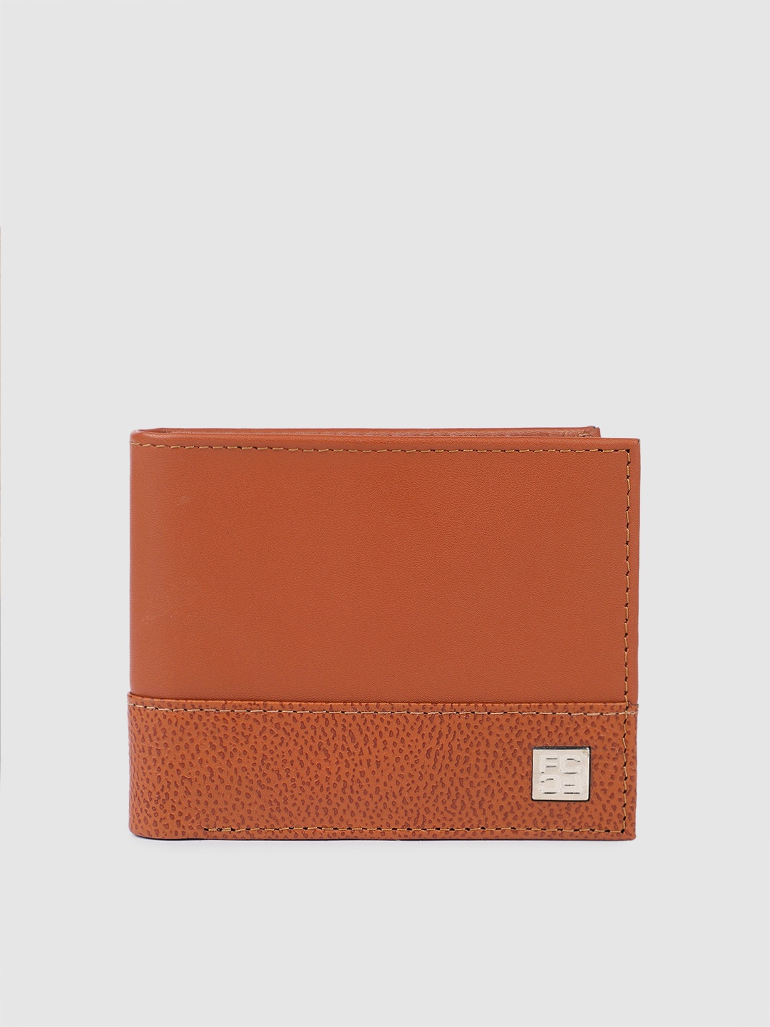 

French Connection Men Leather Two Fold Wallet, Brown