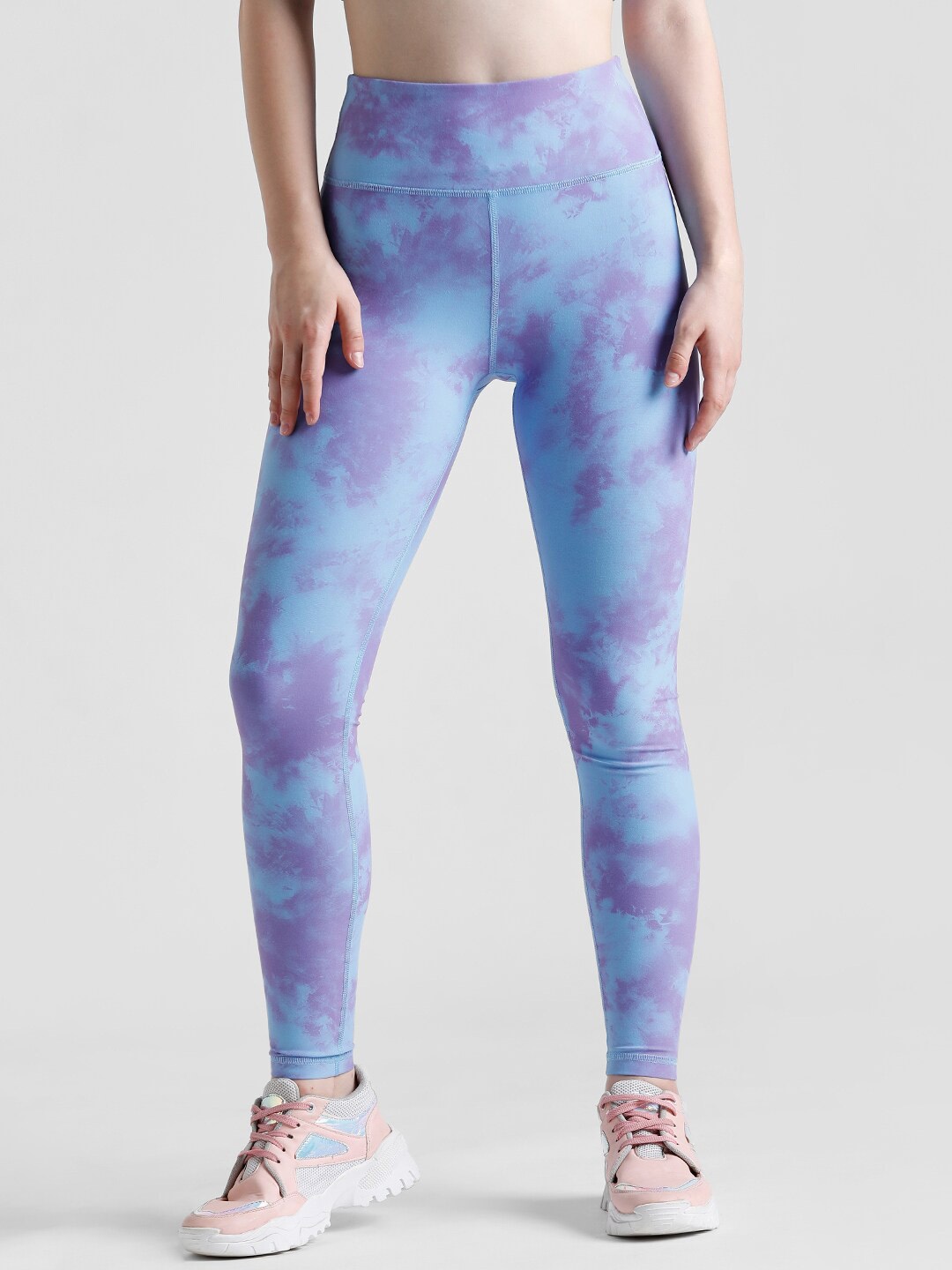 

ONLY Women Printed Ankle Length Training Tights, Purple