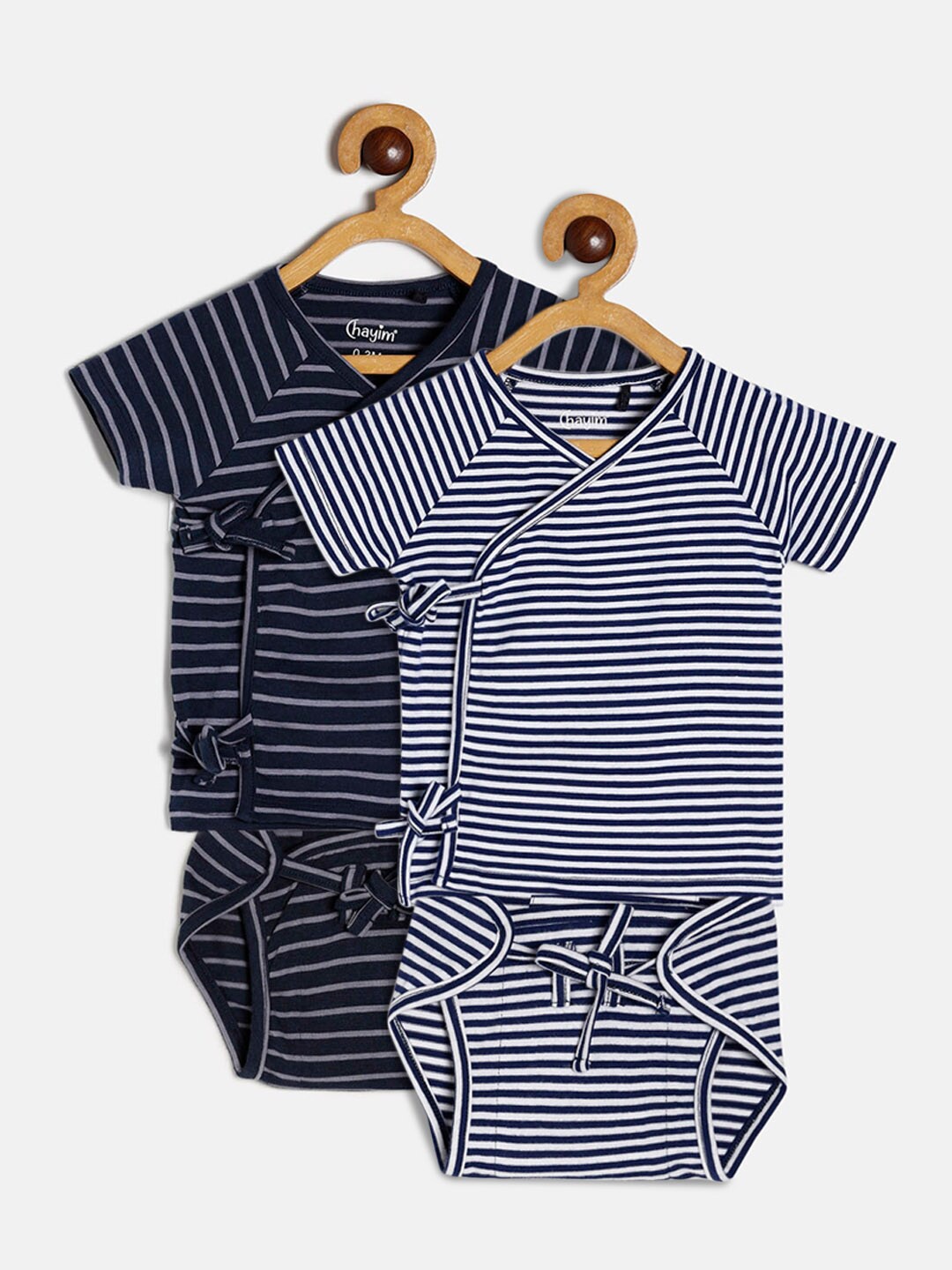 

CHAYIM Kids Pack of 2 Jhabla and Nappy, Navy blue