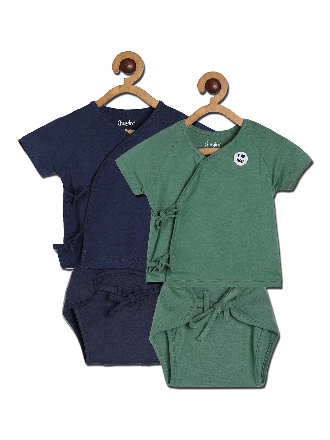 

CHAYIM Kids Pack of 2 Jhabla and Nappy, Green