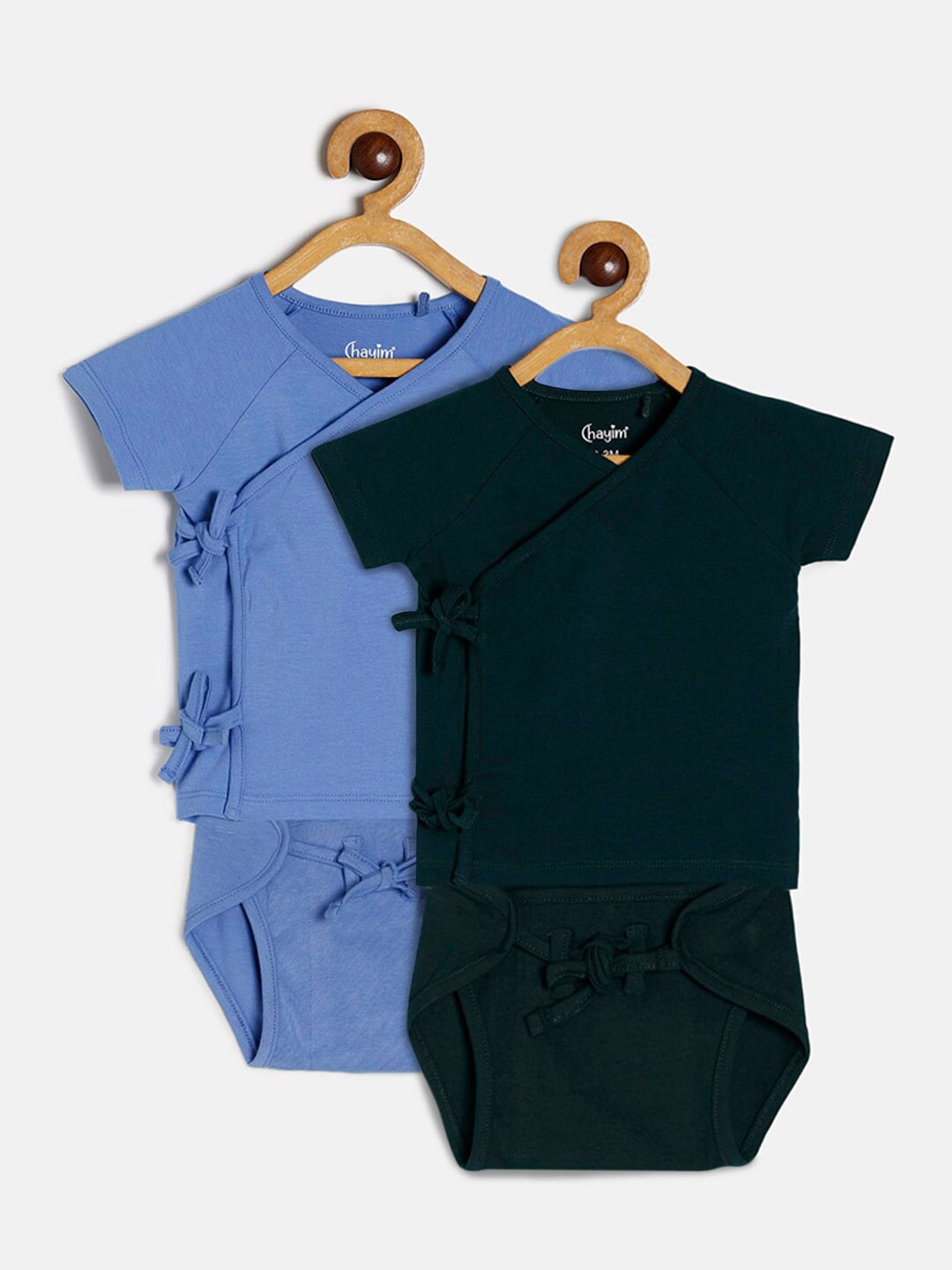 

CHAYIM Unisex Kids Overlap Jhabla and Nappy, Blue