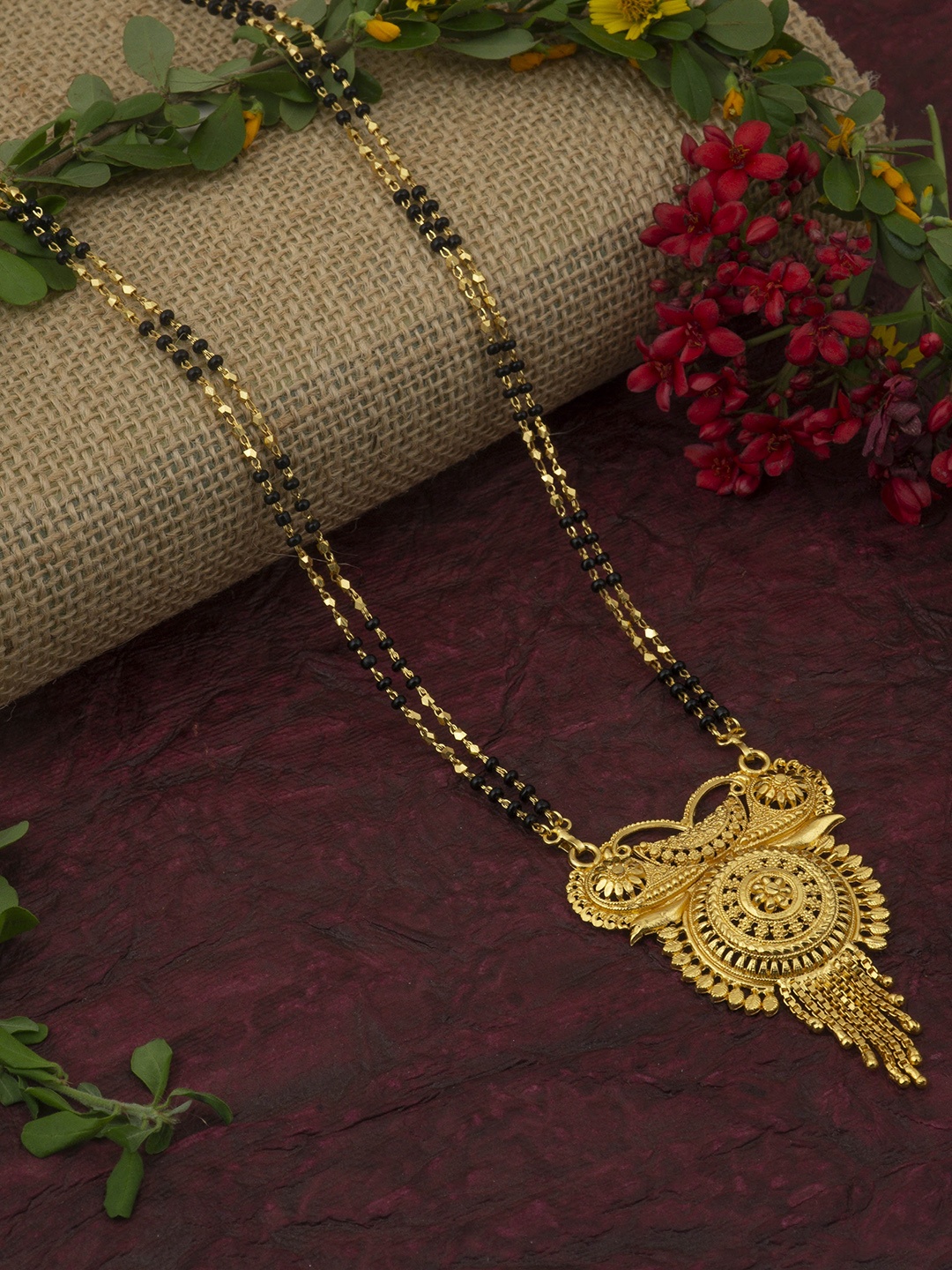 

Ramdev Art Fashion Jwellery Gold-Plated Beaded Mangalsutra