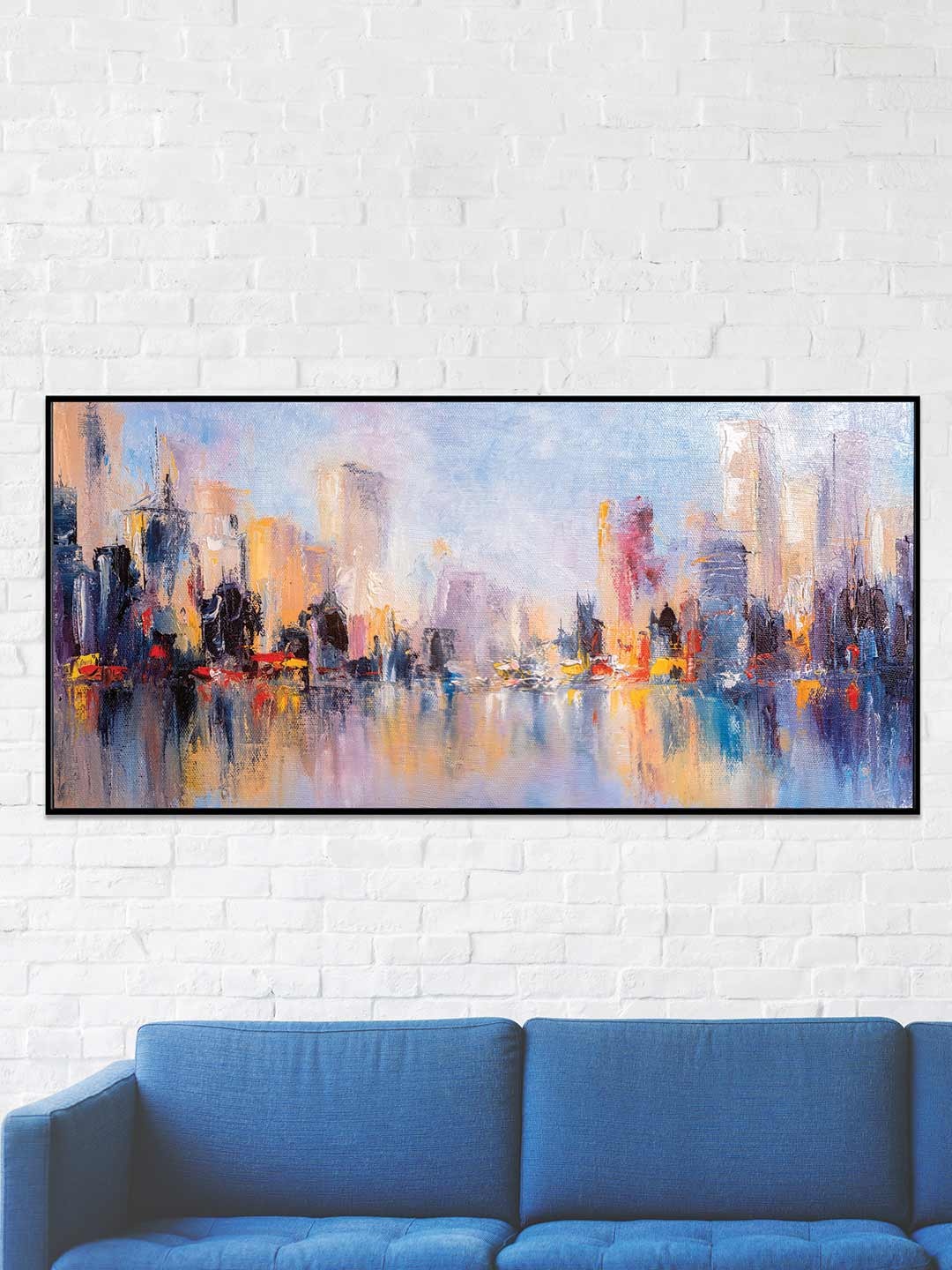Art Street Blue & Purple Abstract Painting Wall Art
