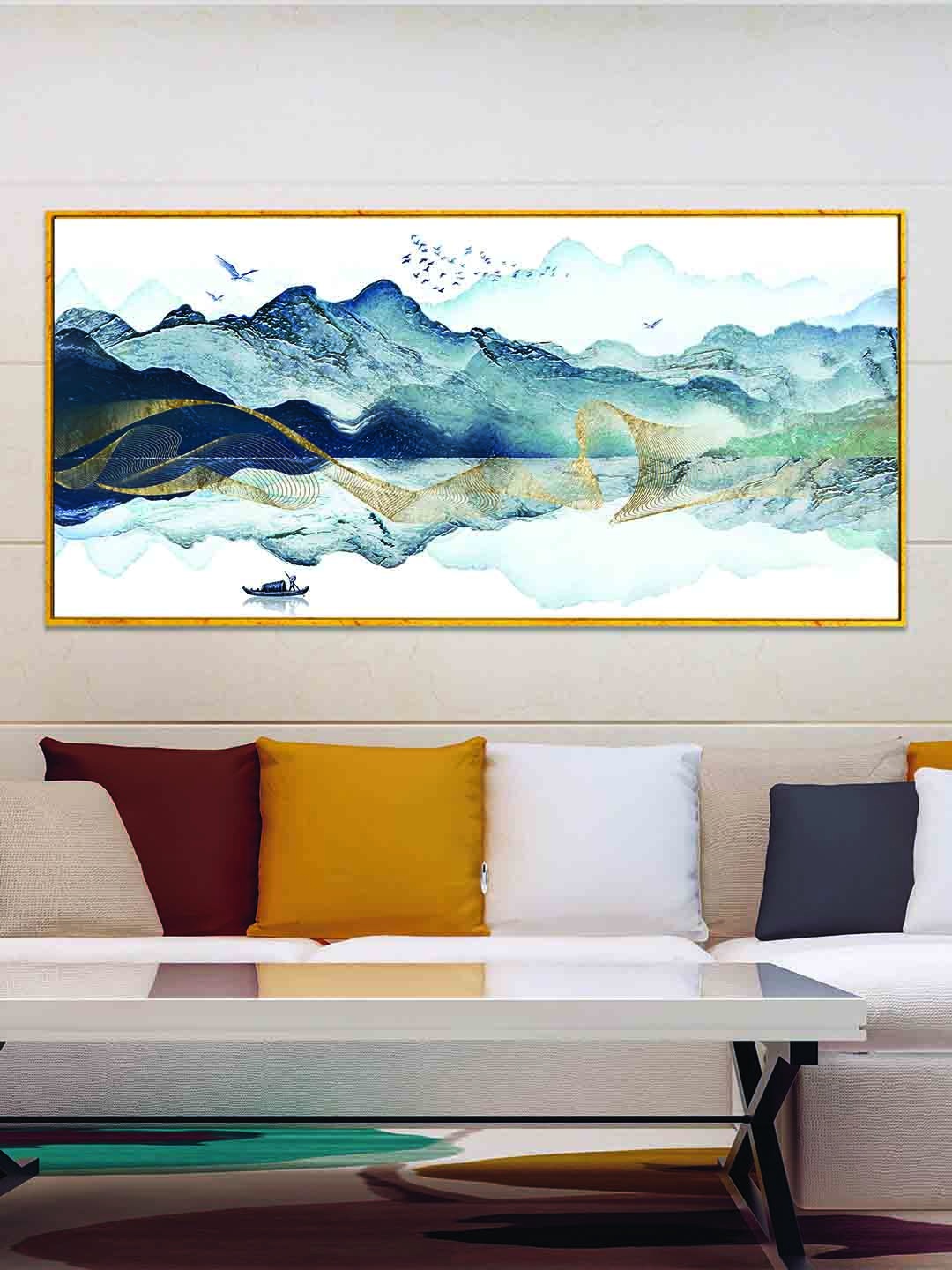 

Art Street White & Blue Mountain Painting Wall Art