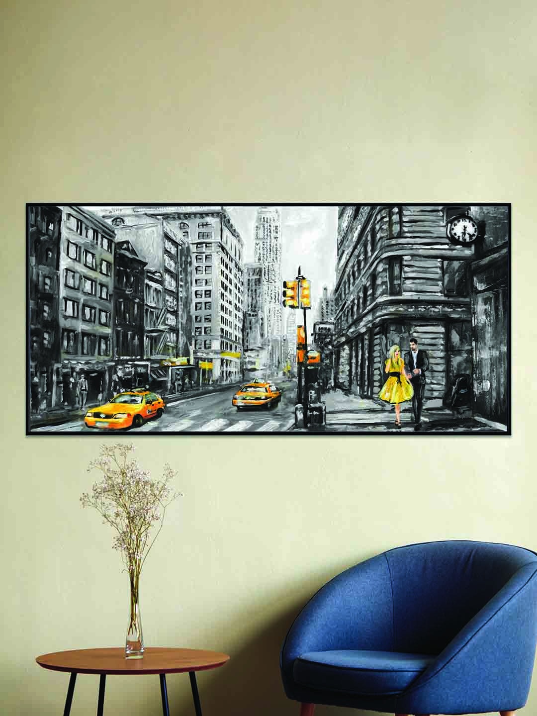 Art Street Black & White Abstract New York City Printed Wall Art