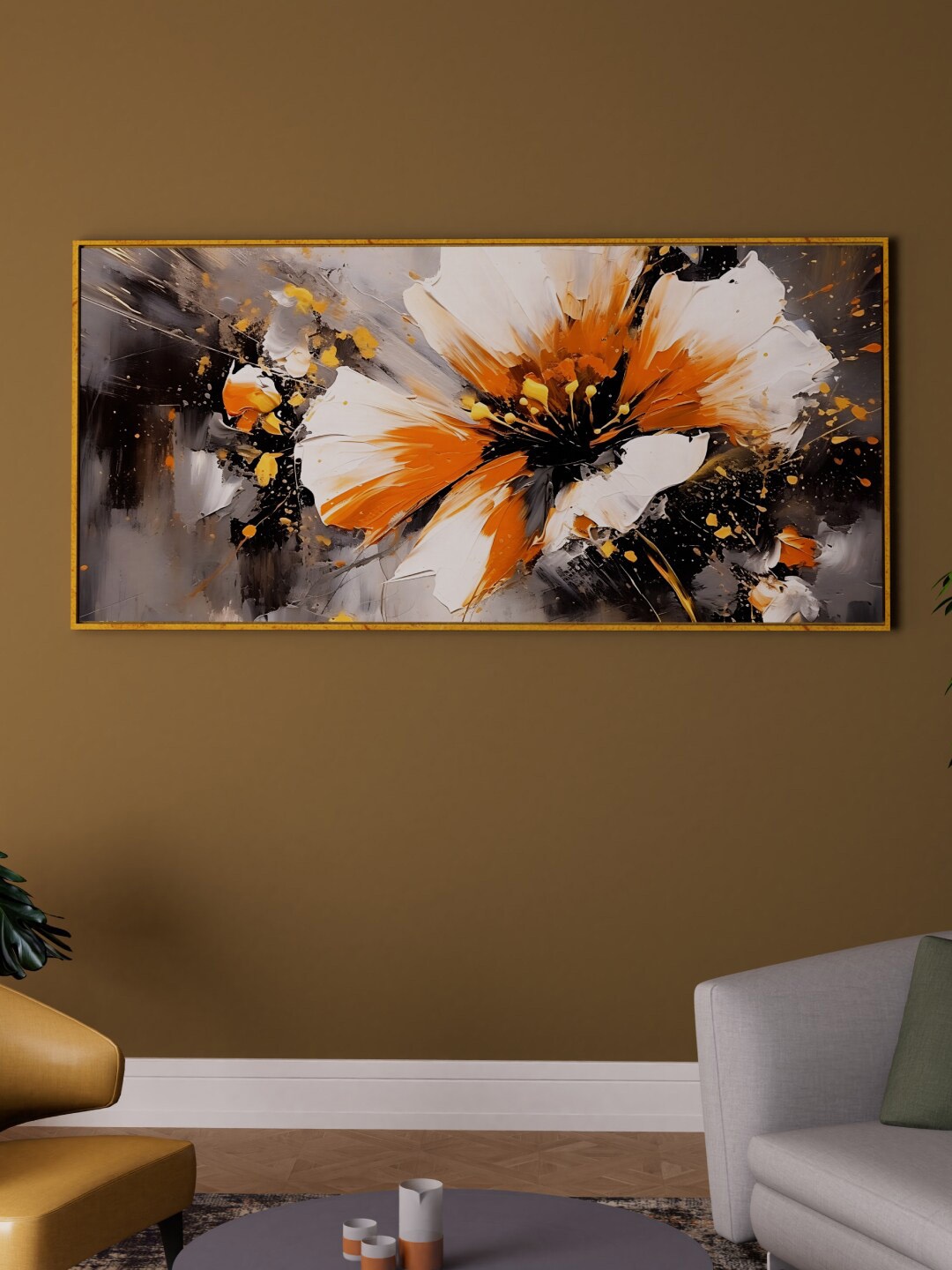 

Art Street Black & White Abstract Flower Large Canvas Painting Panel Wall Art