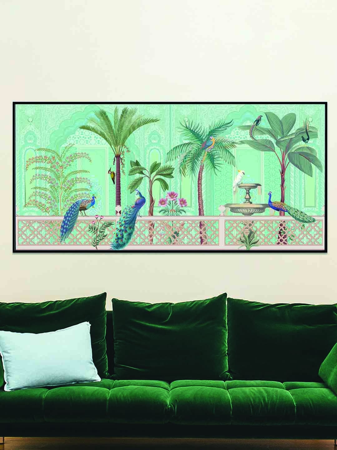 

Art Street Black & Green Abstract Peacock Printed Wall Art