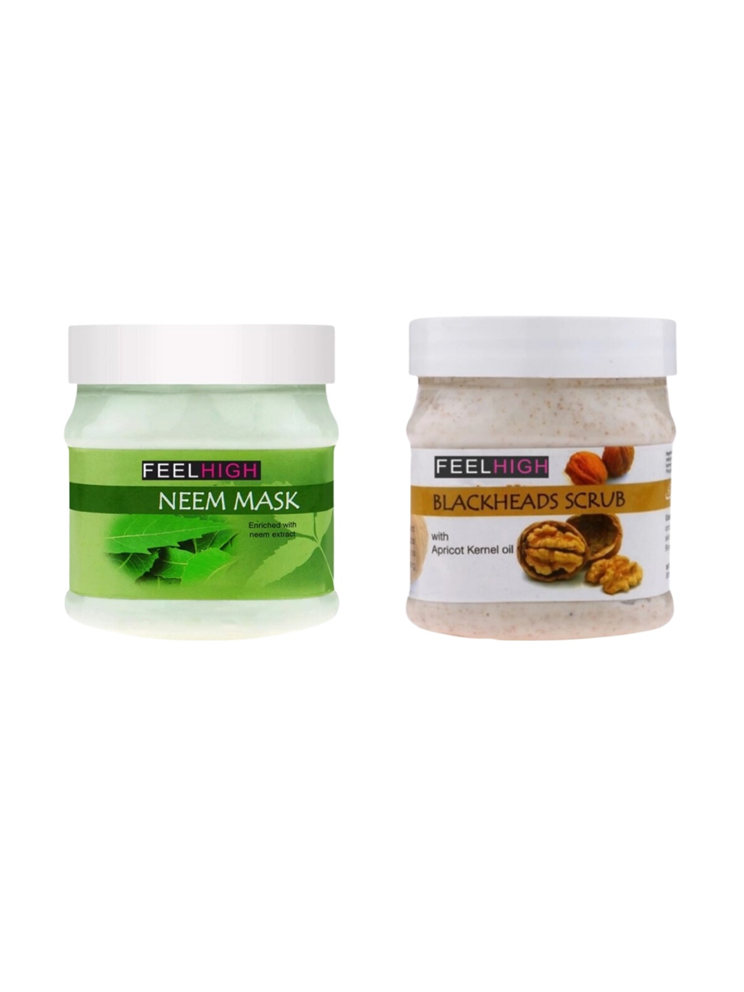 

FEELHIGH Set Of 2 Neem Mask & Blackhead Scrub 500ml-Each, Multi