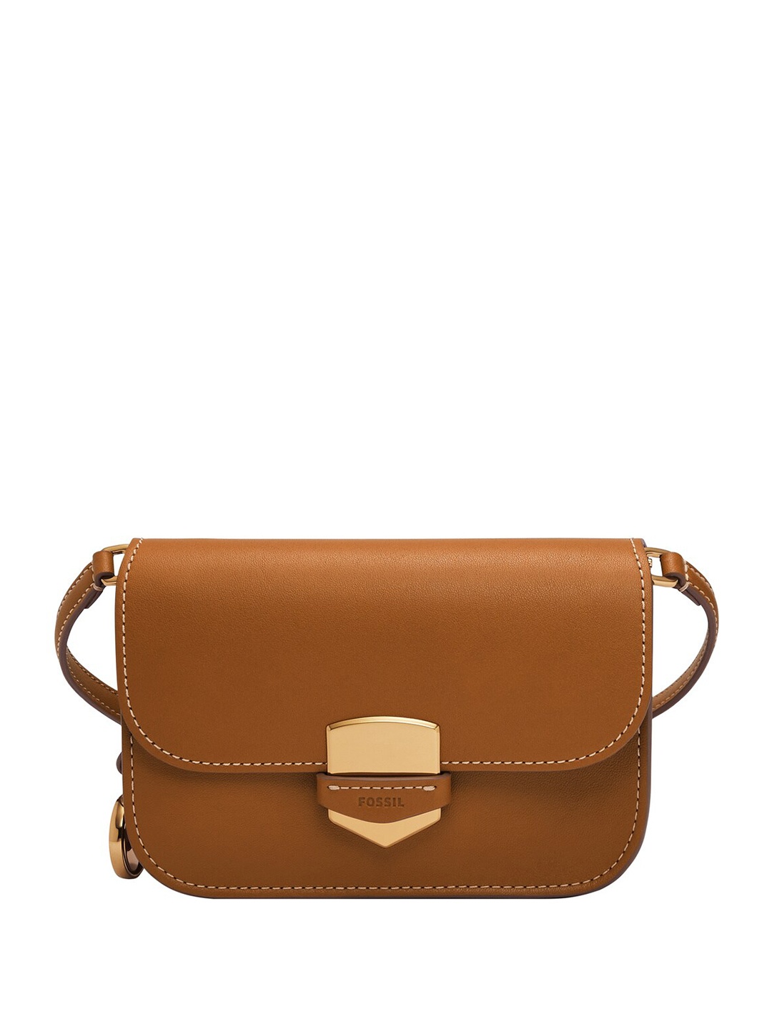 

Fossil Leather Crossbody Structured Sling Bag, Brown